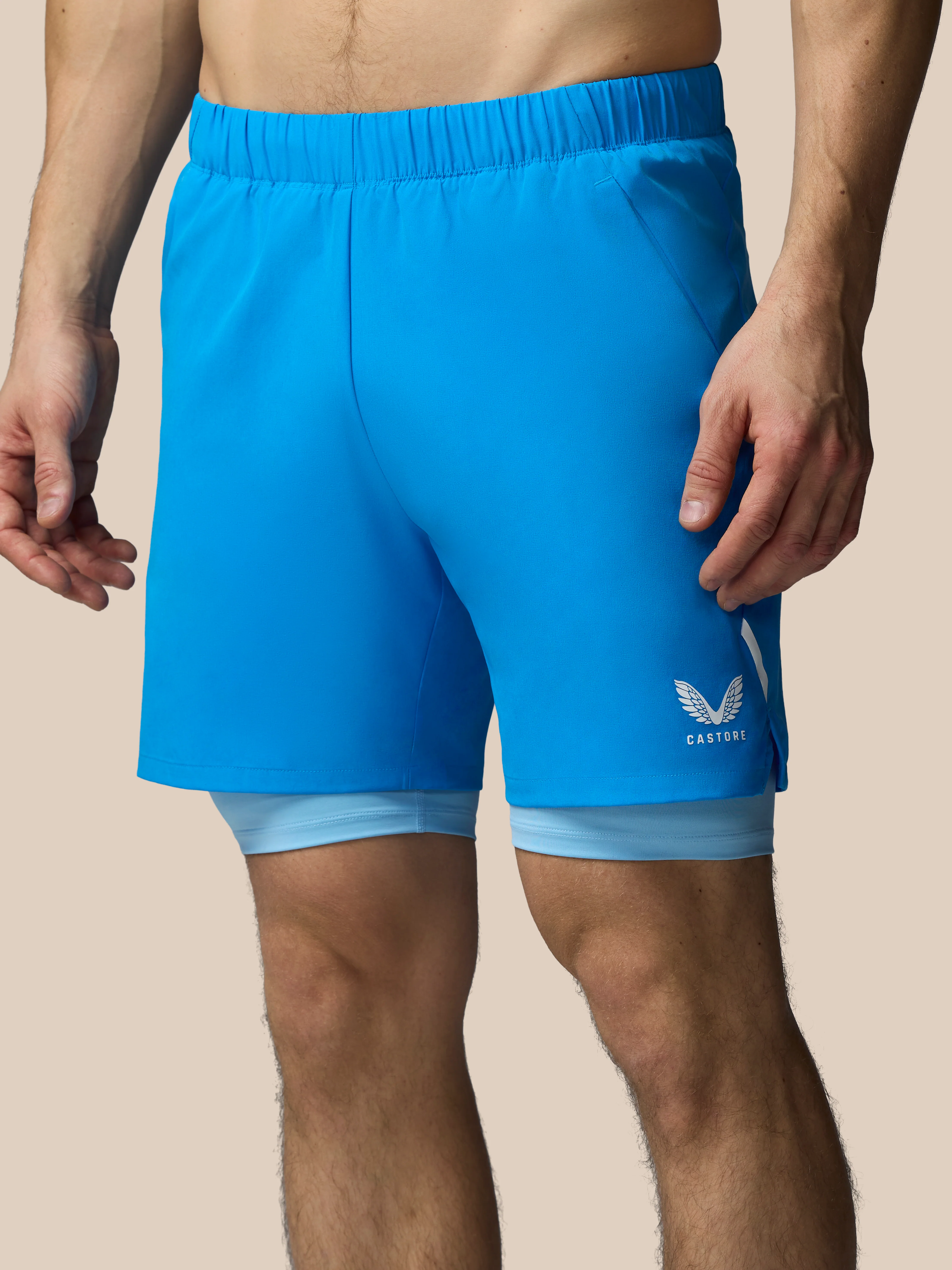 Men’s Apex 2-in-1 Woven Shorts - Blue - Image 2
