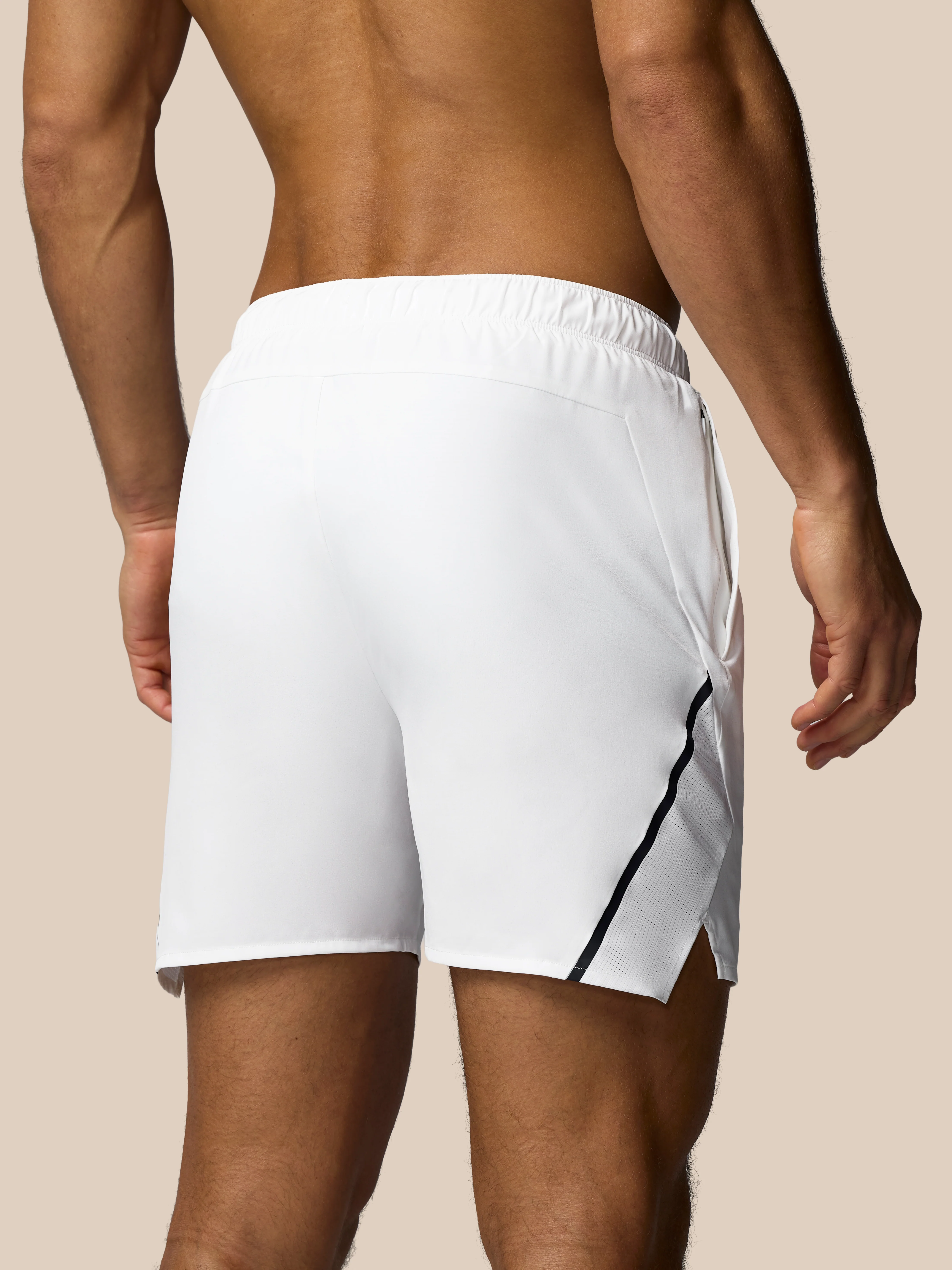 Men’s Apex 6" Shorts w/ Inner Brief - White - Image 4