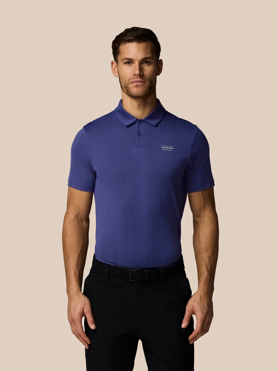 Men’s x Paul Smith Performance Engineered Knit Polo Top - Navy - Image 3