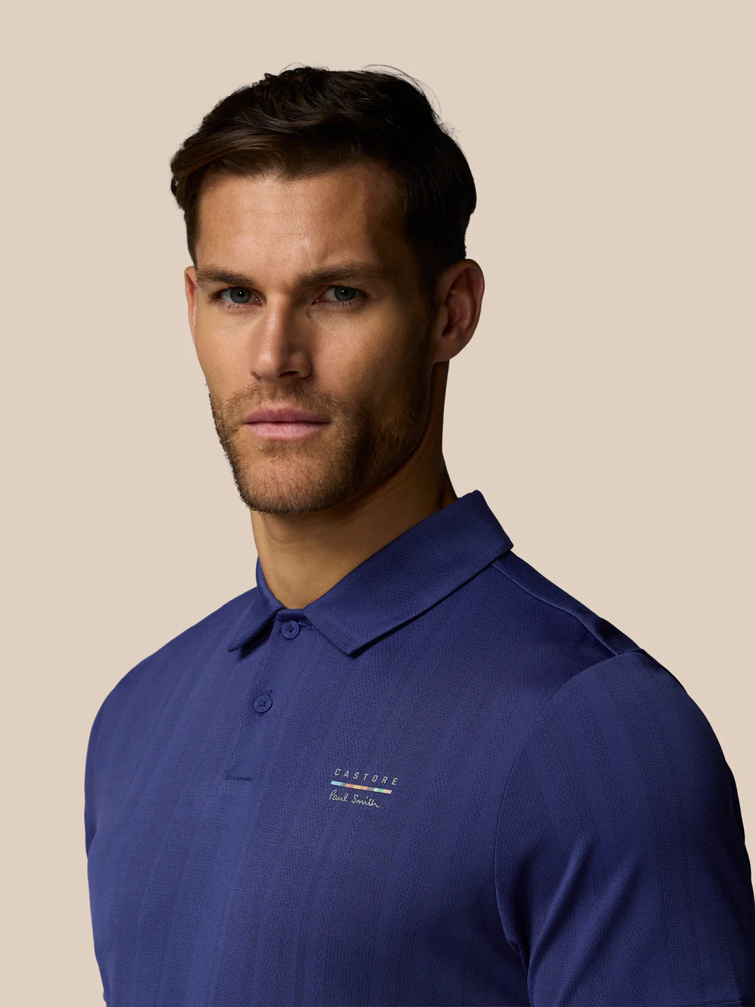 Men’s x Paul Smith Performance Engineered Knit Polo Top - Navy - Image 4