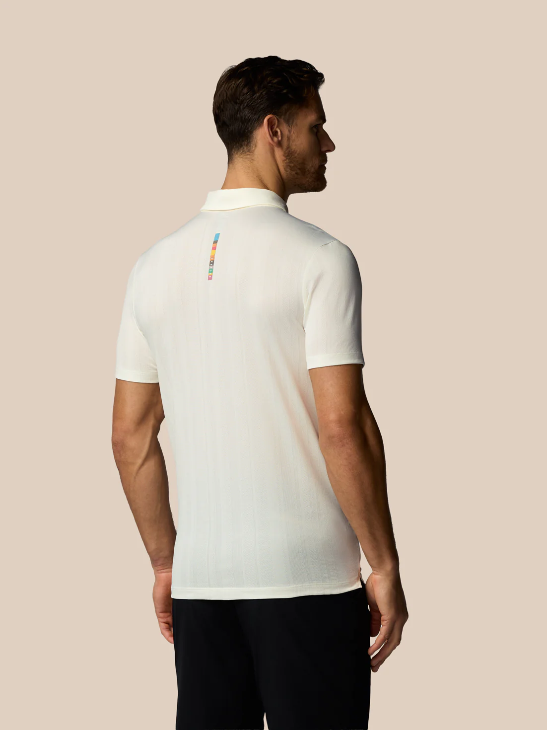 Men’s x Paul Smith Performance Engineered Knit Polo Top - Off White - Image 3