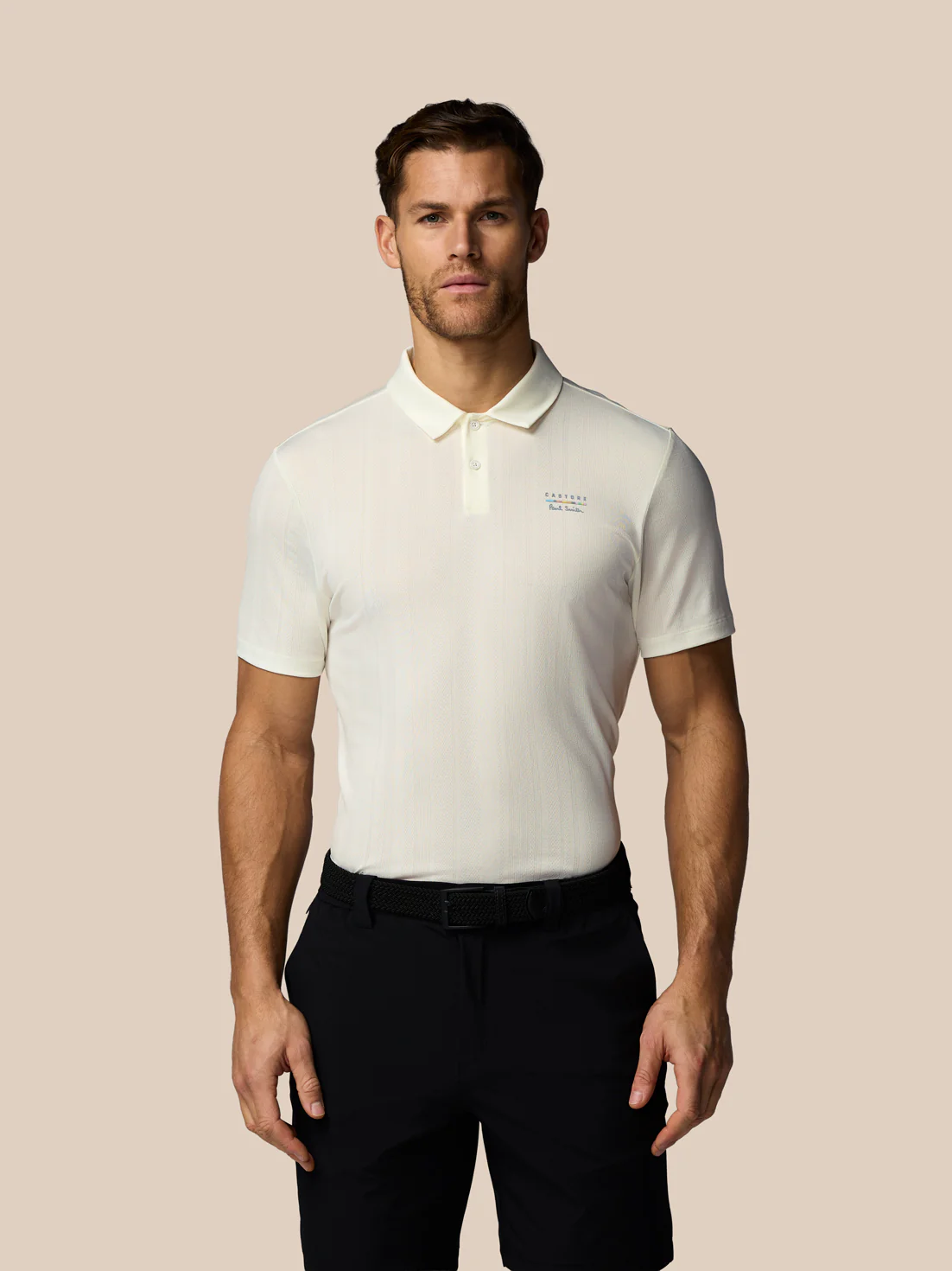 Men’s x Paul Smith Performance Engineered Knit Polo Top - Off White - Image 5
