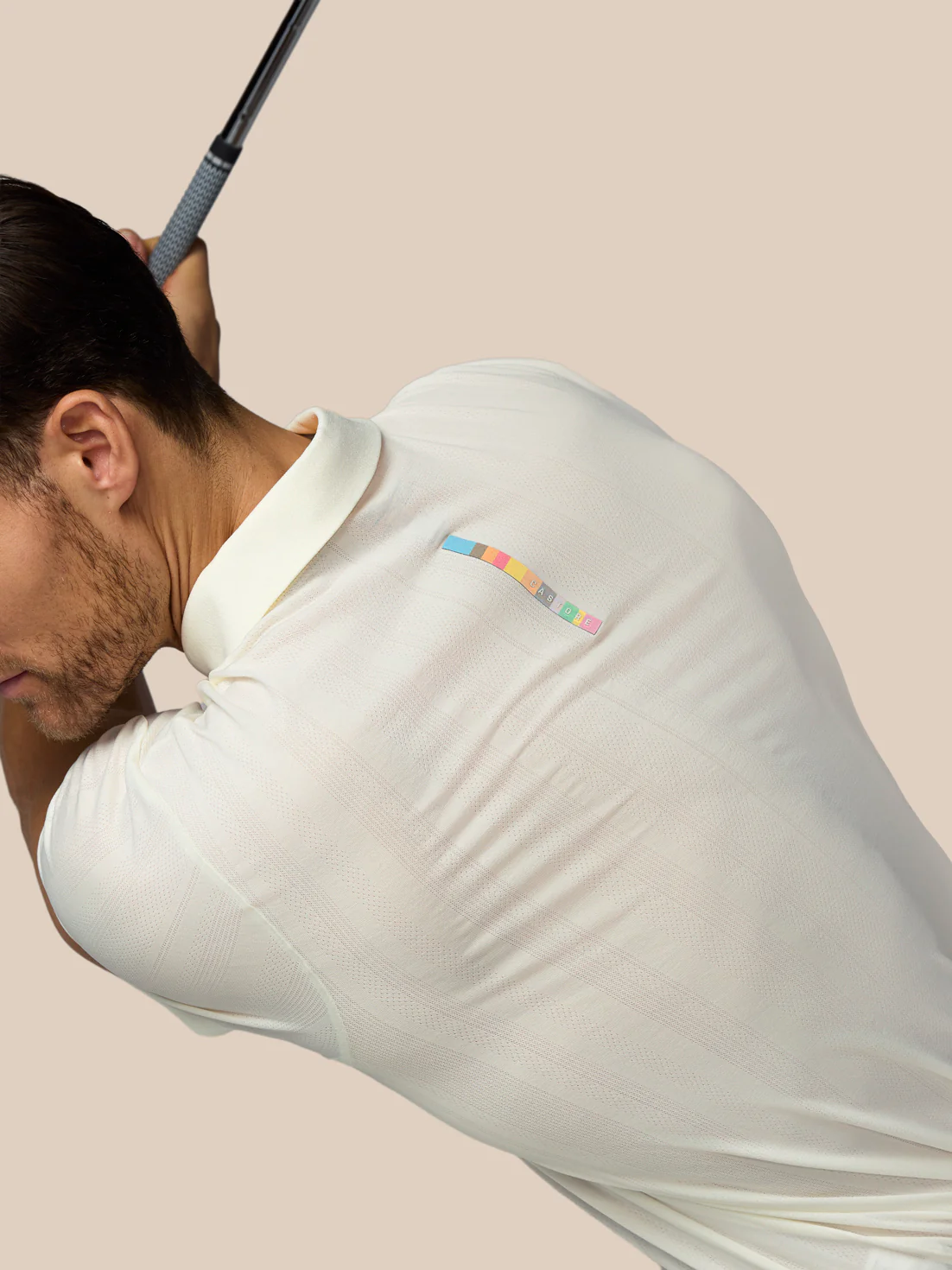 Men’s x Paul Smith Performance Engineered Knit Polo Top - Off White - Image 7