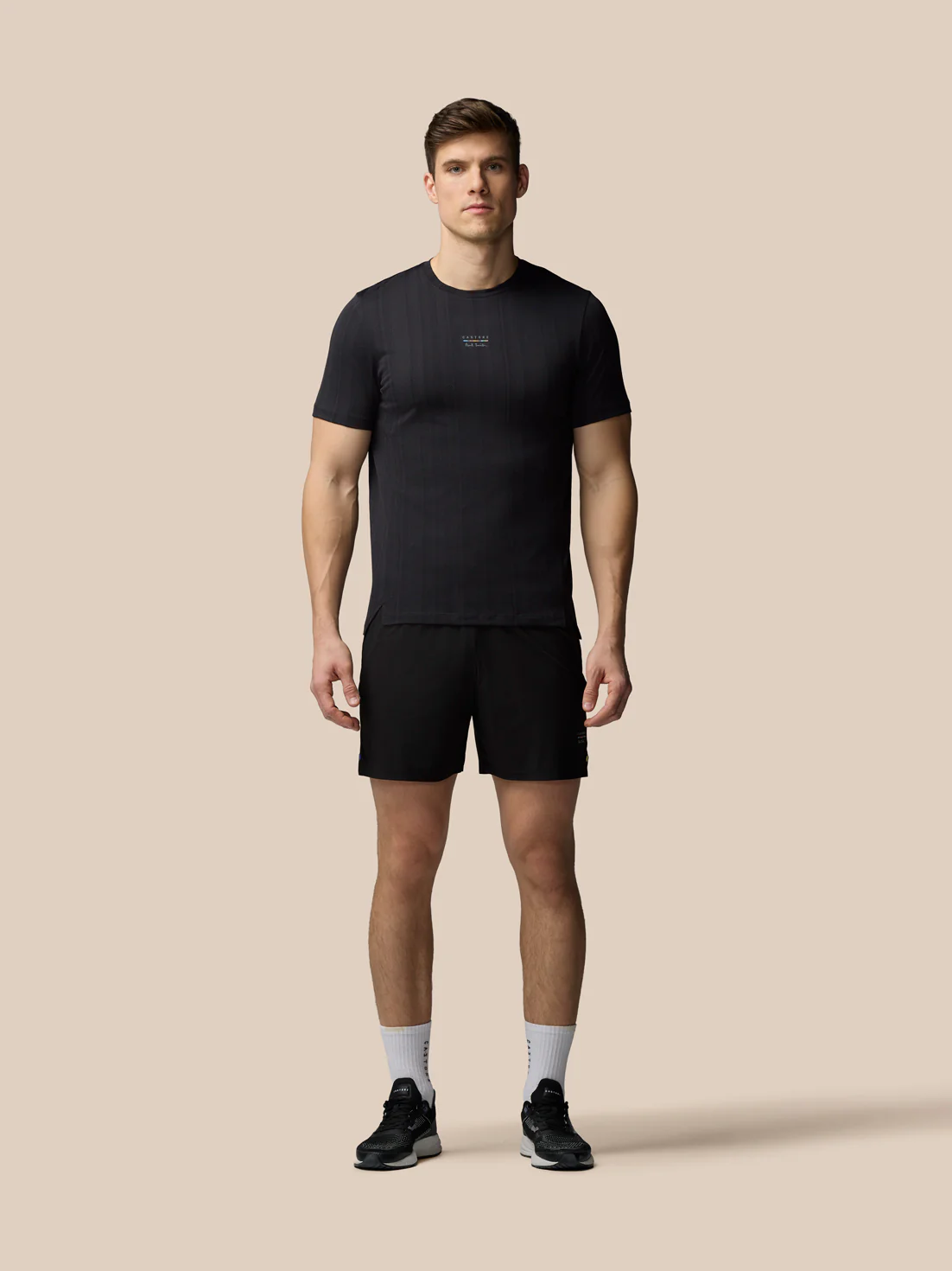 Men’s x Paul Smith Performance Engineered Knit Short Sleeve T-Shirt - Black - Image 3