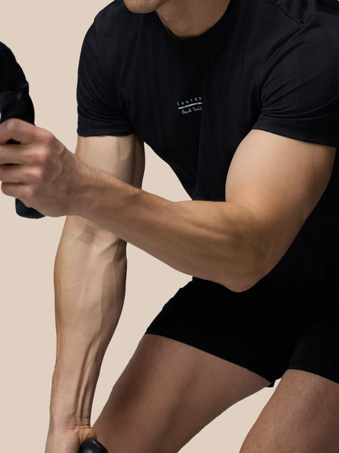 Men’s x Paul Smith Performance Engineered Knit Short Sleeve T-Shirt - Black - Image 6