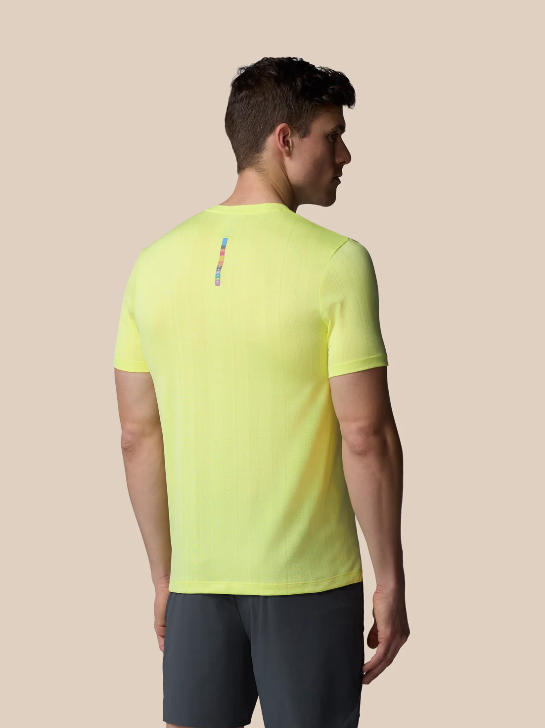 Men’s x Paul Smith Performance Engineered Knit Short Sleeve T Shirt - Lime - Image 3