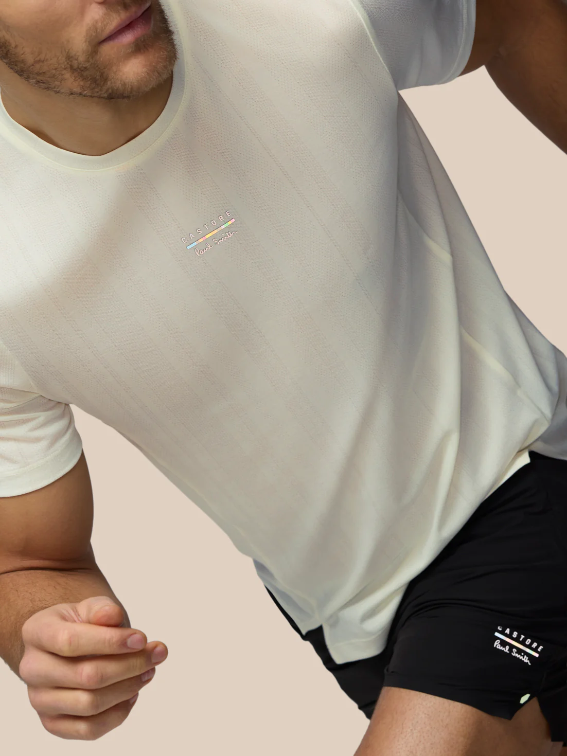 Men’s x Paul Smith Performance Engineered Knit Short Sleeve T-Shirt - Off White