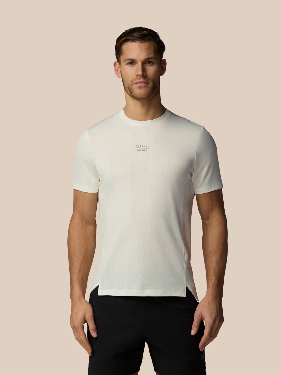 Men’s x Paul Smith Performance Engineered Knit Short Sleeve T-Shirt - Off White - Image 2