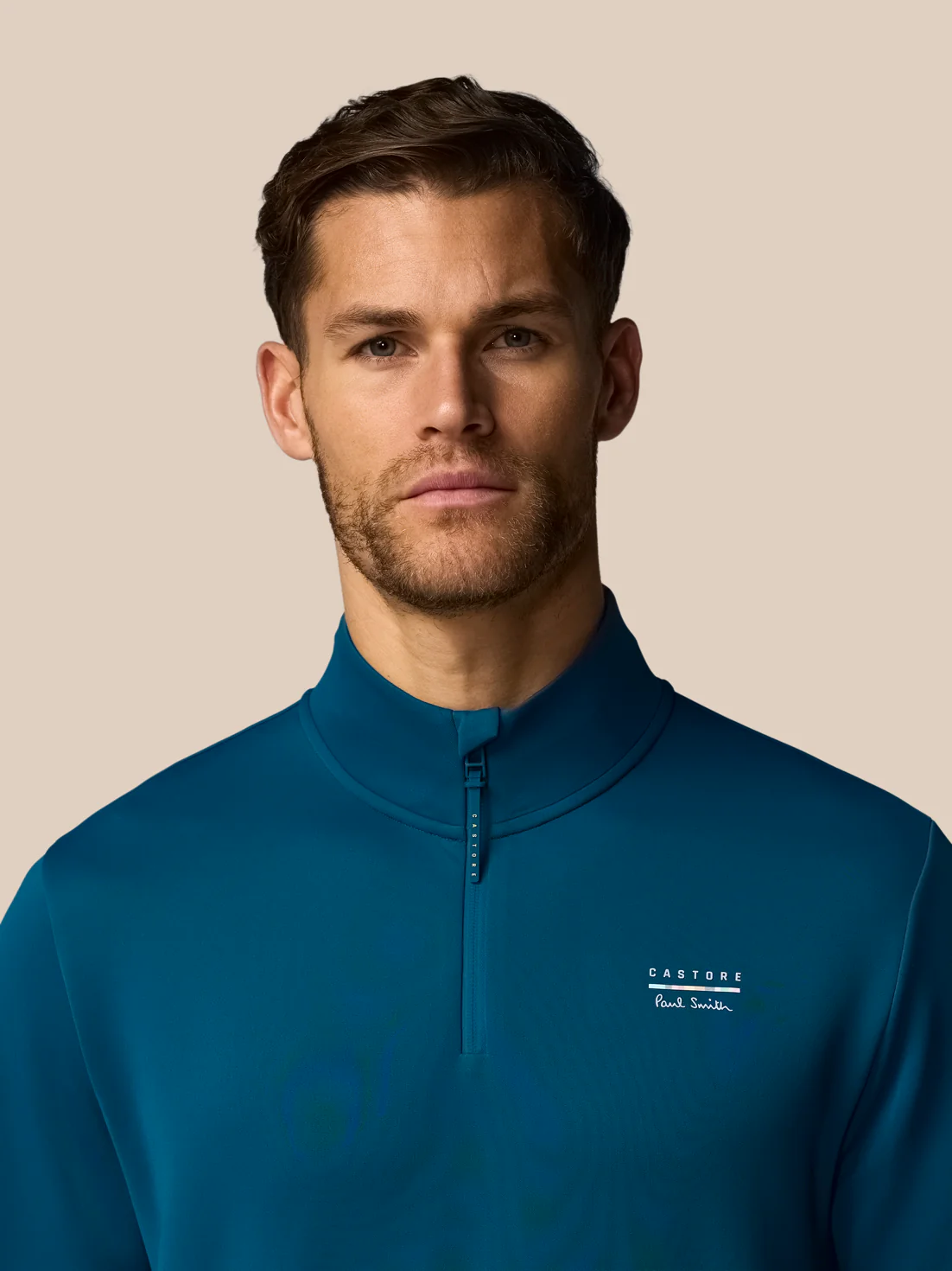 Men’s x Paul Smith Technical Quarter Zip Top - Teal - Image 4