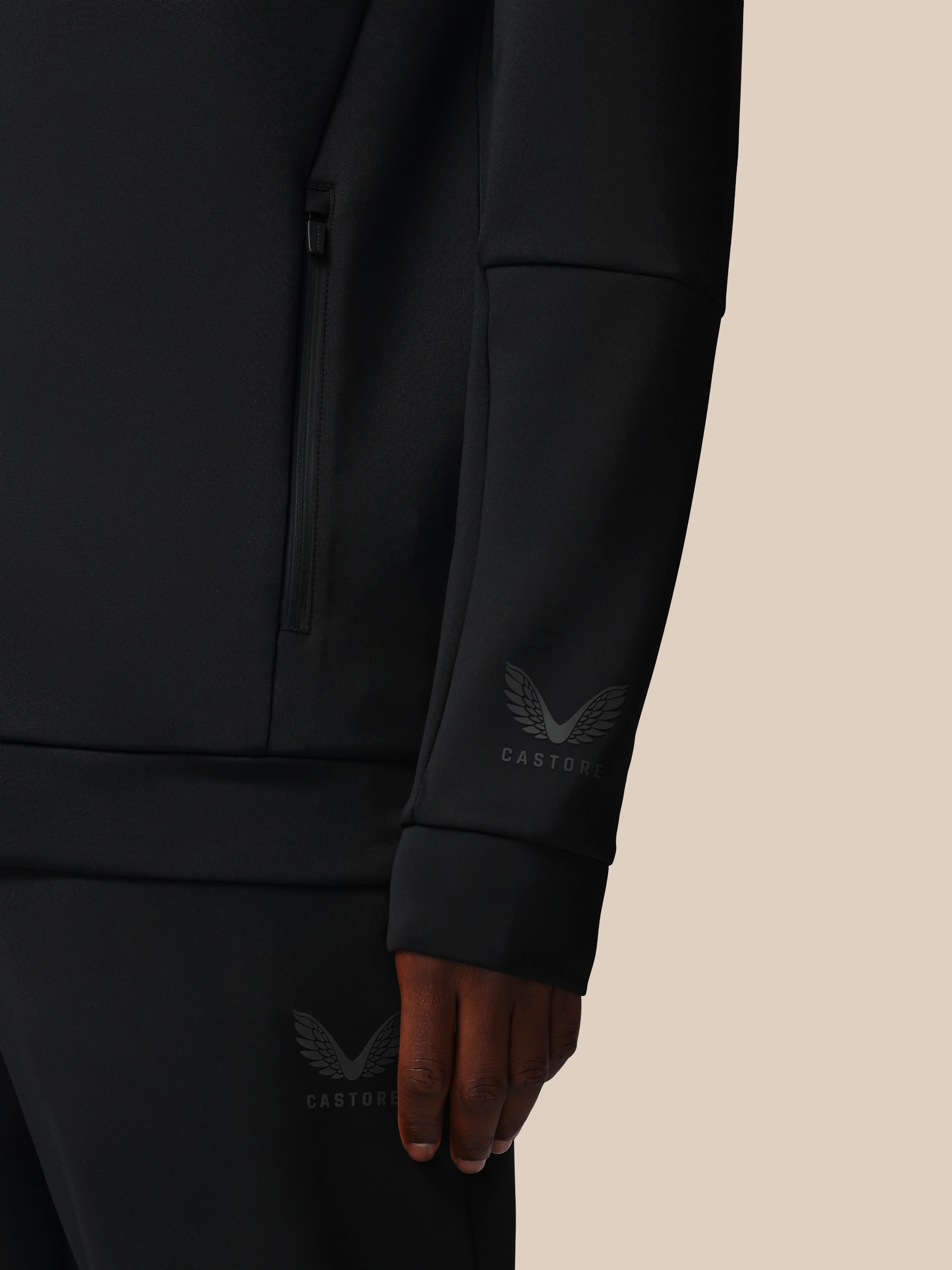 Men’s Flex Long Sleeve Full Zip Hoodie - Black - Image 6