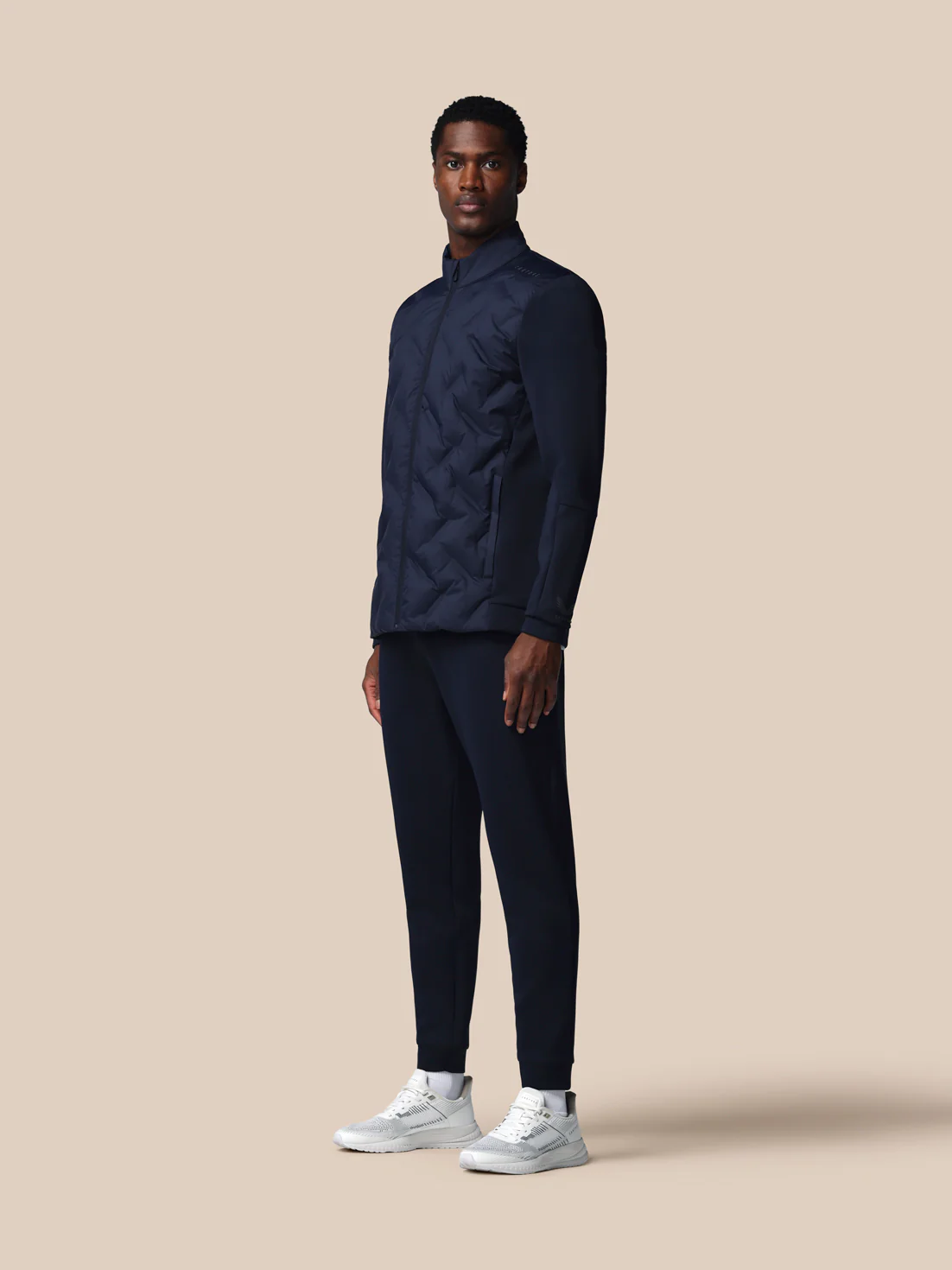 Men’s Flex Long Sleeve Hybrid Jacket - Navy - Image 3