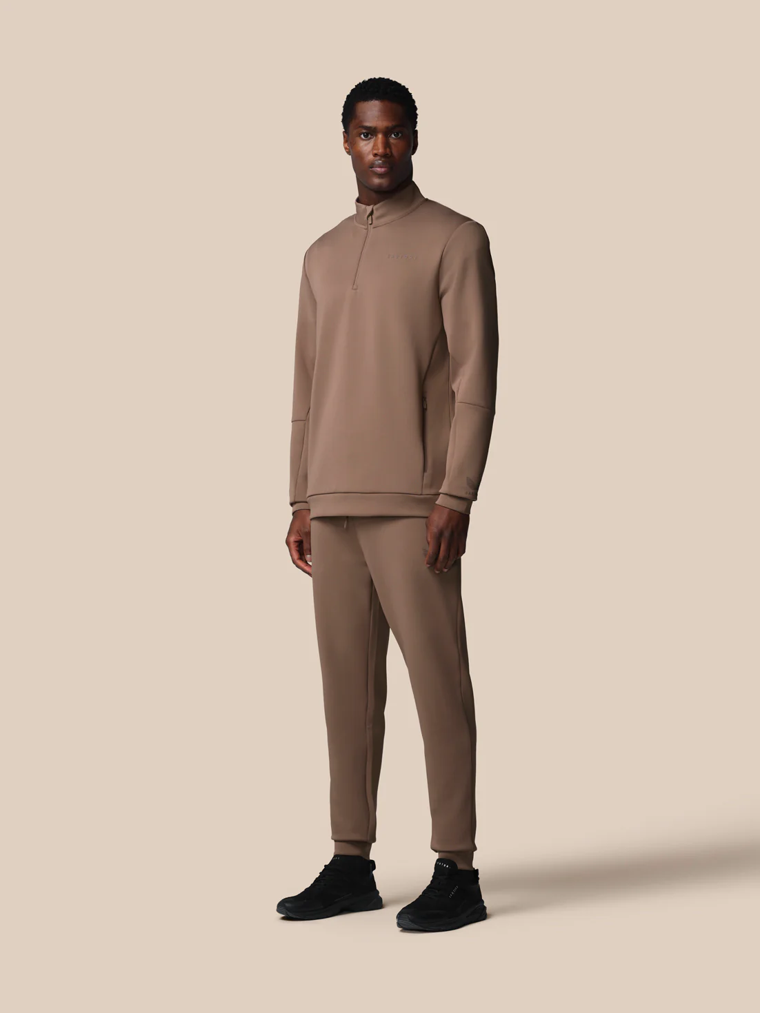 Men’s Flex Long Sleeve Quarter Zip Sweatshirt - Deep Taupe - Image 3