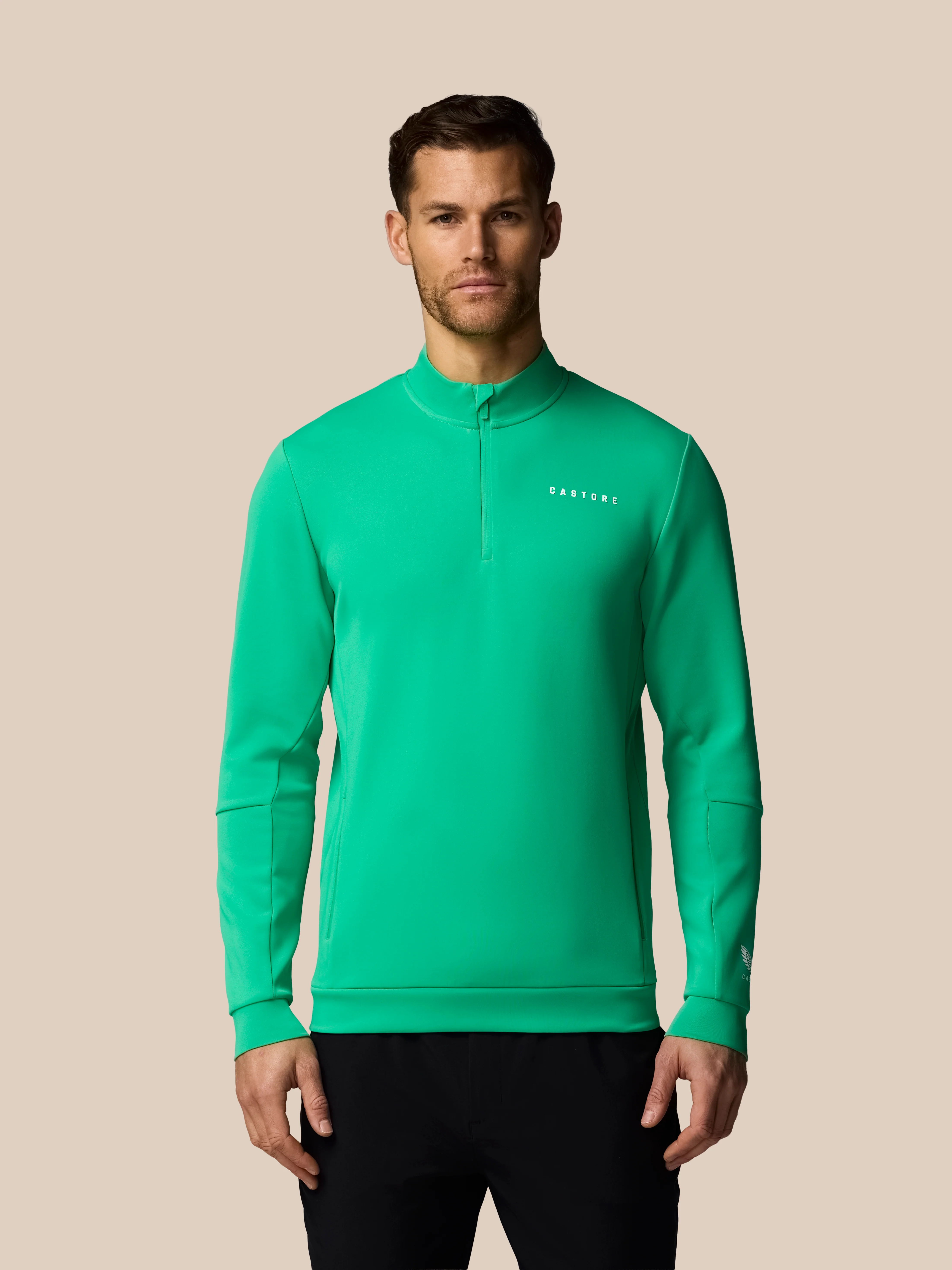 Men’s Flex Long Sleeve Quarter Zip Sweatshirt - Jade Green - Image 4