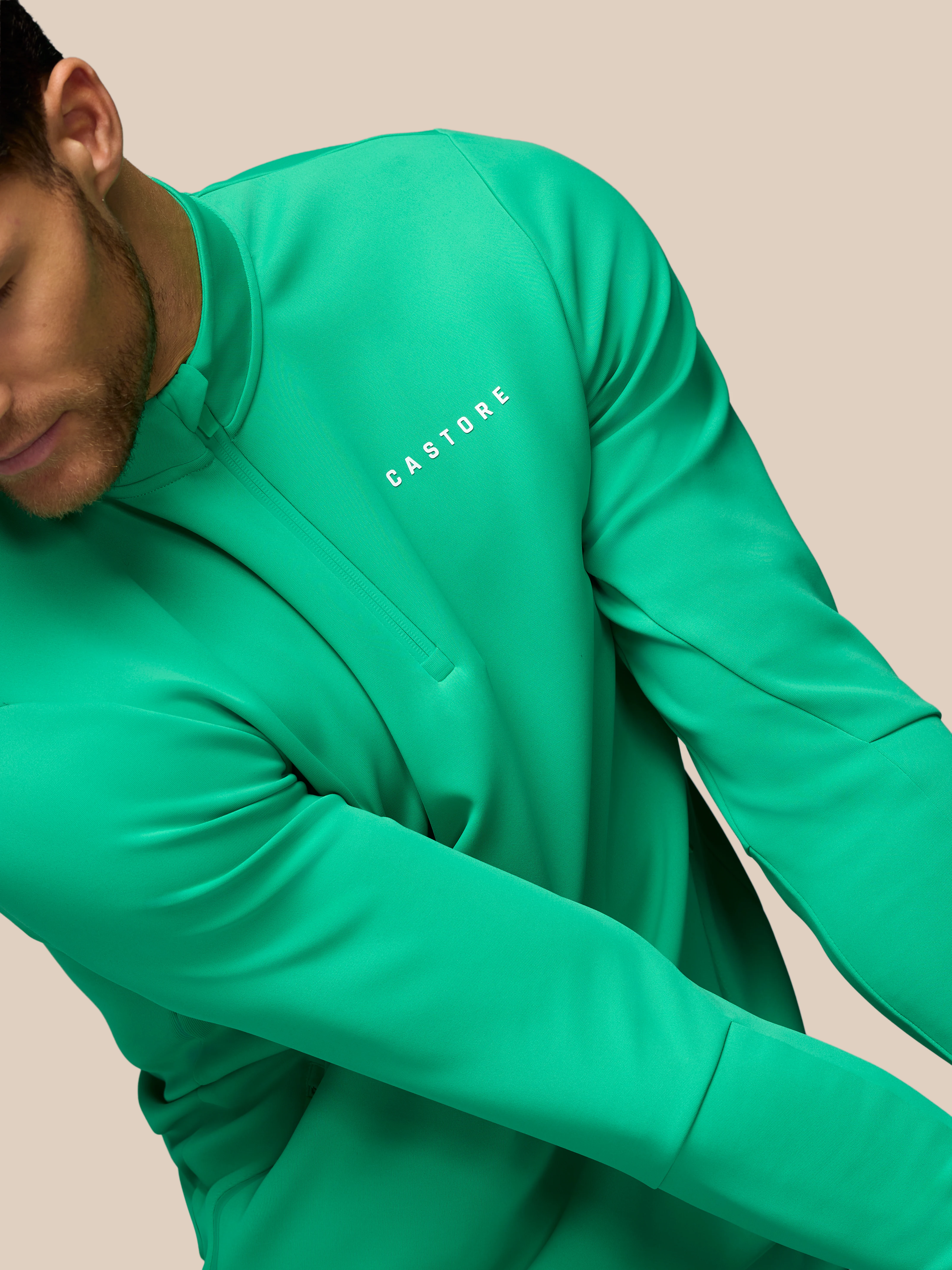 Men’s Flex Long Sleeve Quarter Zip Sweatshirt - Jade Green - Image 7