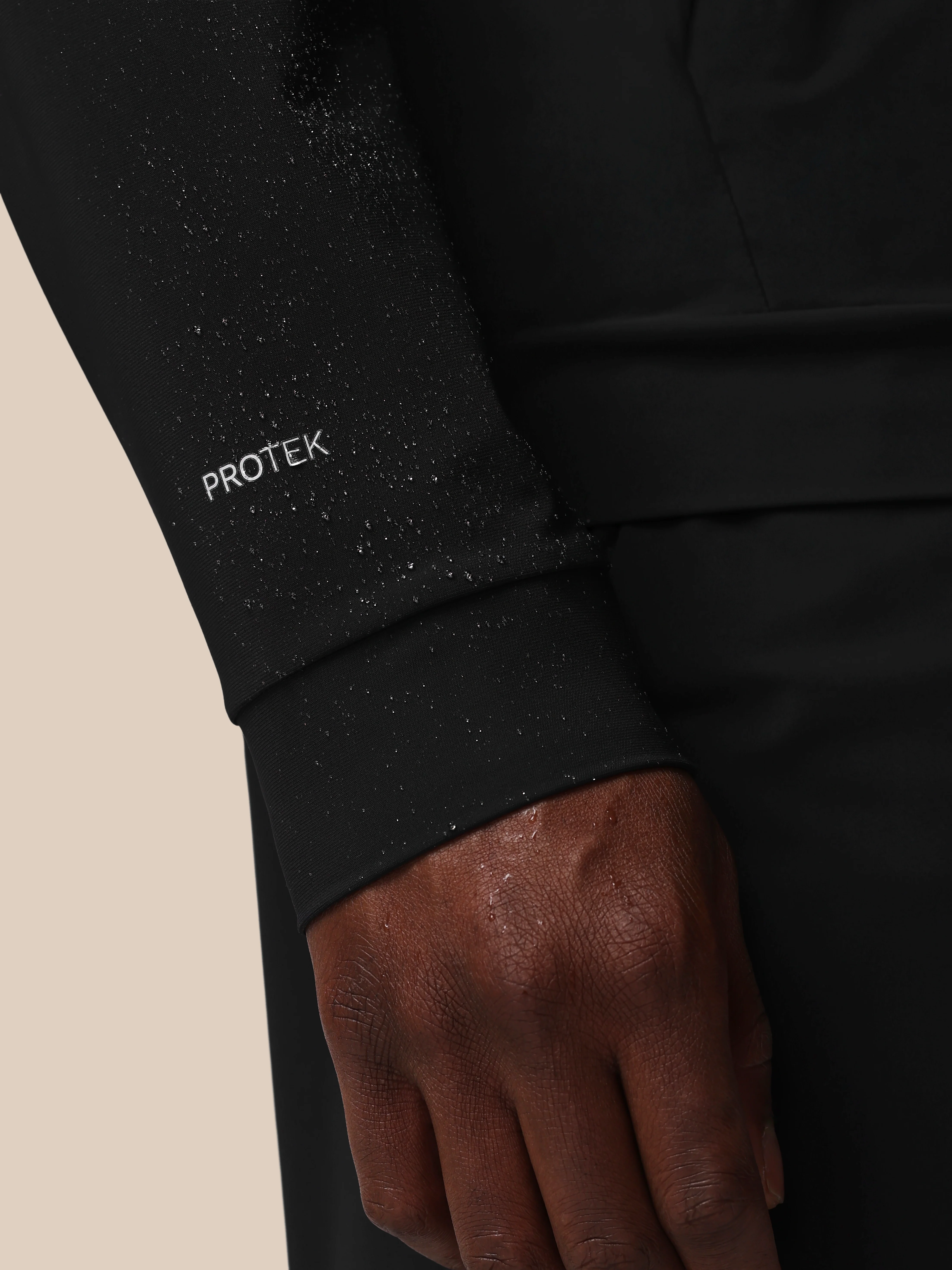 Men’s Flex Long Sleeve Tech Training Jacket - Black - Image 7