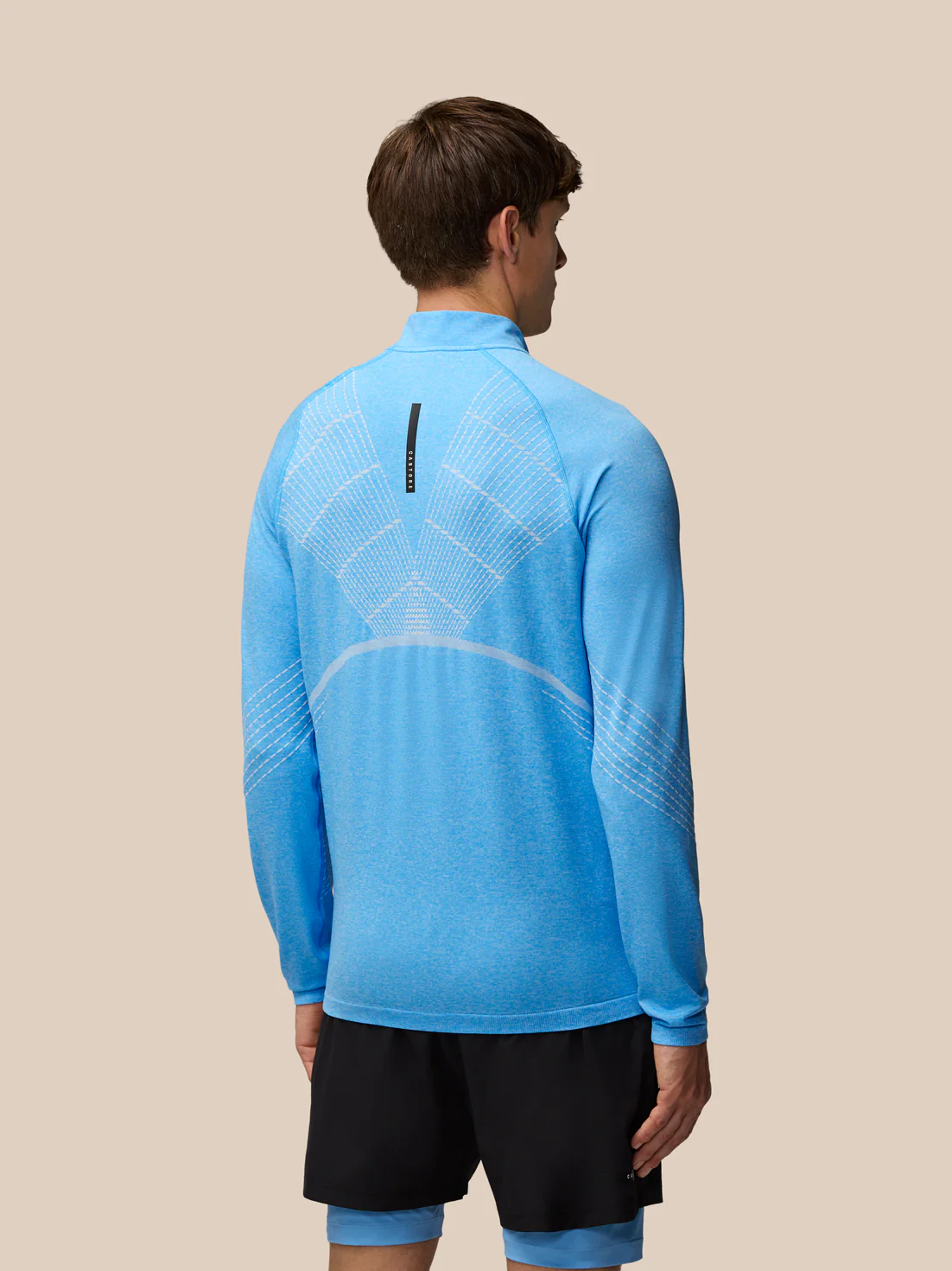 Flow Seamless Quarter Zip Long Sleeve Top - Cool Blue/Black - Image 2