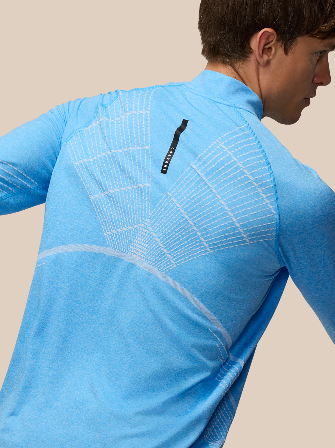 Flow Seamless Quarter Zip Long Sleeve Top - Cool Blue/Black - Image 7