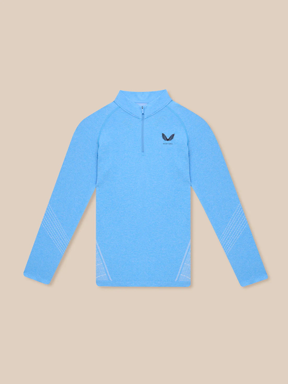 Flow Seamless Quarter Zip Long Sleeve Top - Cool Blue/Black - Image 8