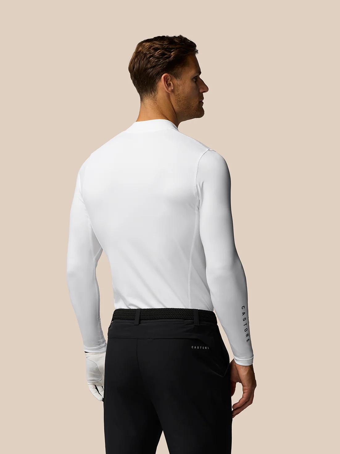 Golf Club Long Sleeve Thermal Mock Neck - White/Midnight Navy - Image 3