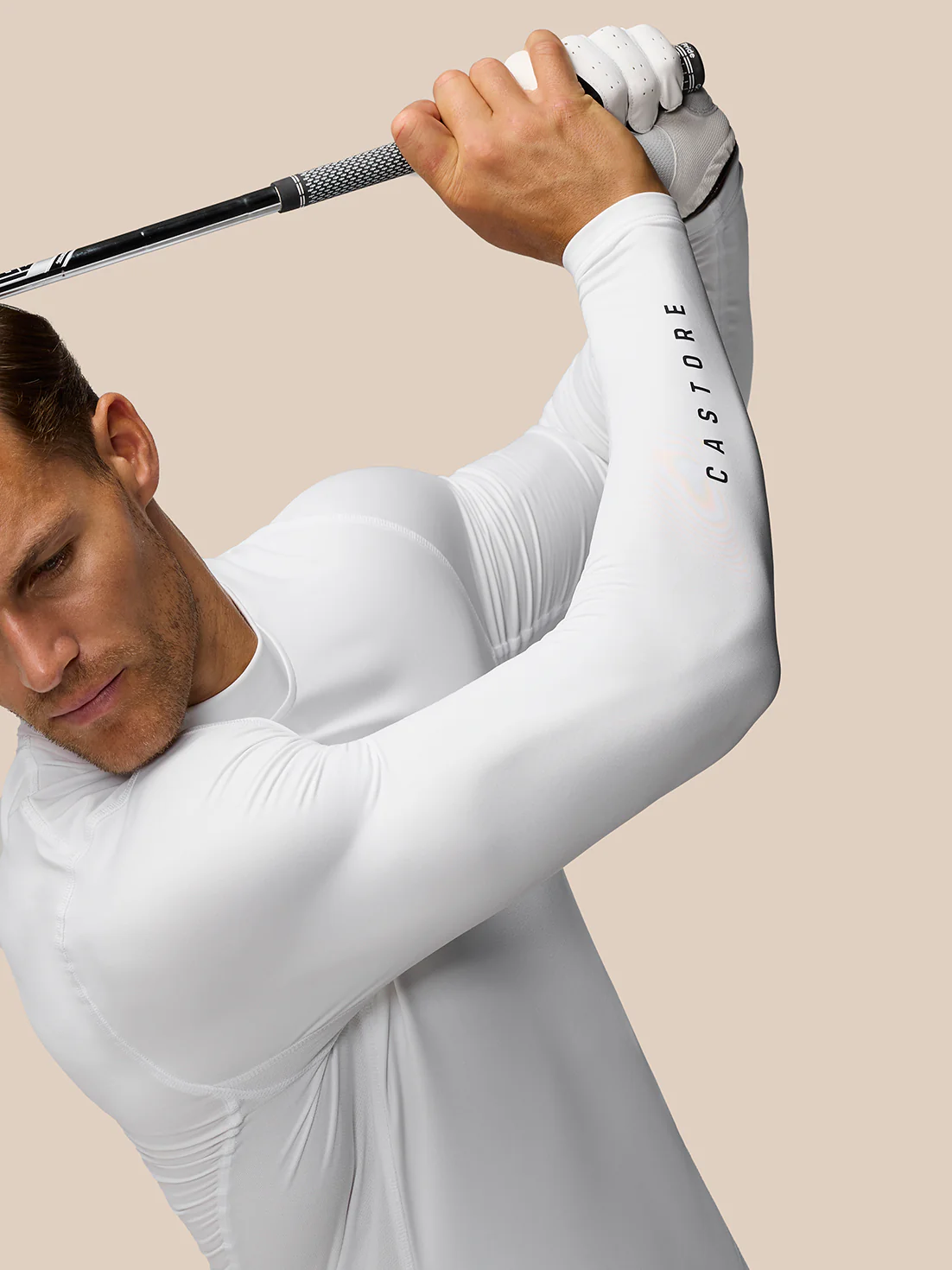 Golf Club Long Sleeve Thermal Mock Neck - White/Midnight Navy - Image 5