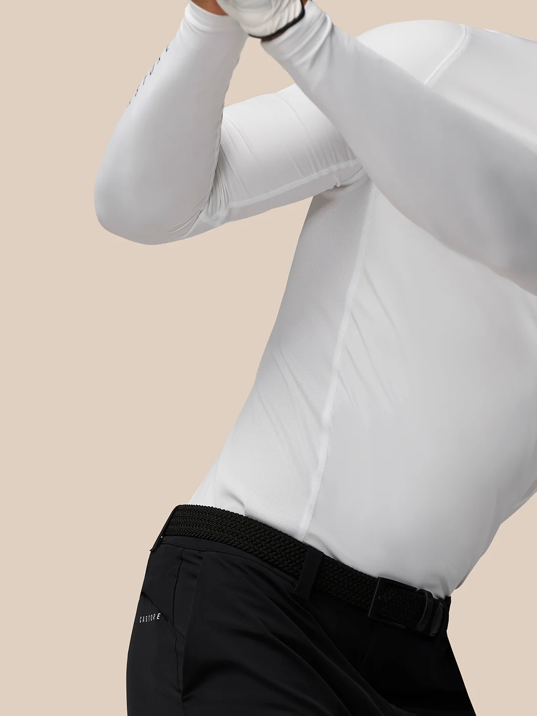 Golf Club Long Sleeve Thermal Mock Neck - White/Midnight Navy - Image 8