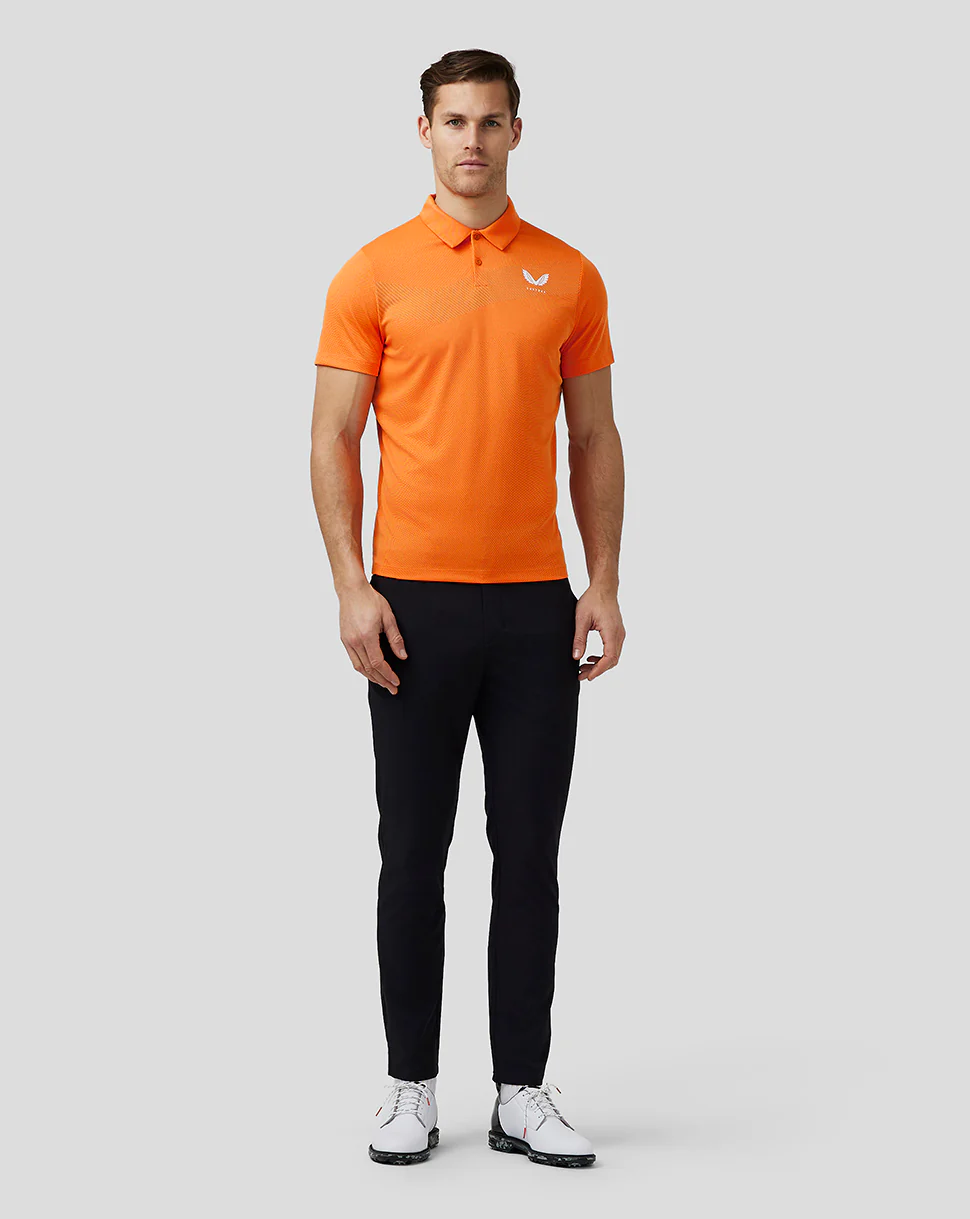 Men’S Golf Engineered Knit Polo - Deep Orange - Image 3
