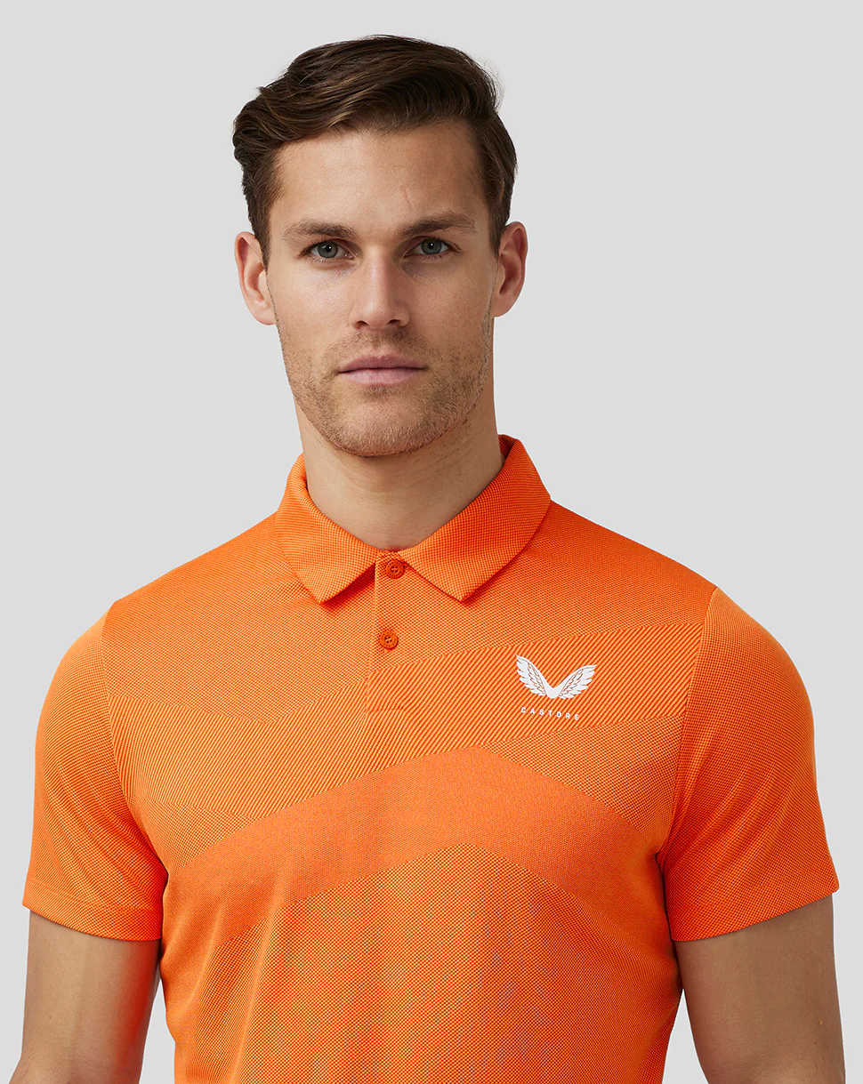 Men’S Golf Engineered Knit Polo - Deep Orange - Image 5