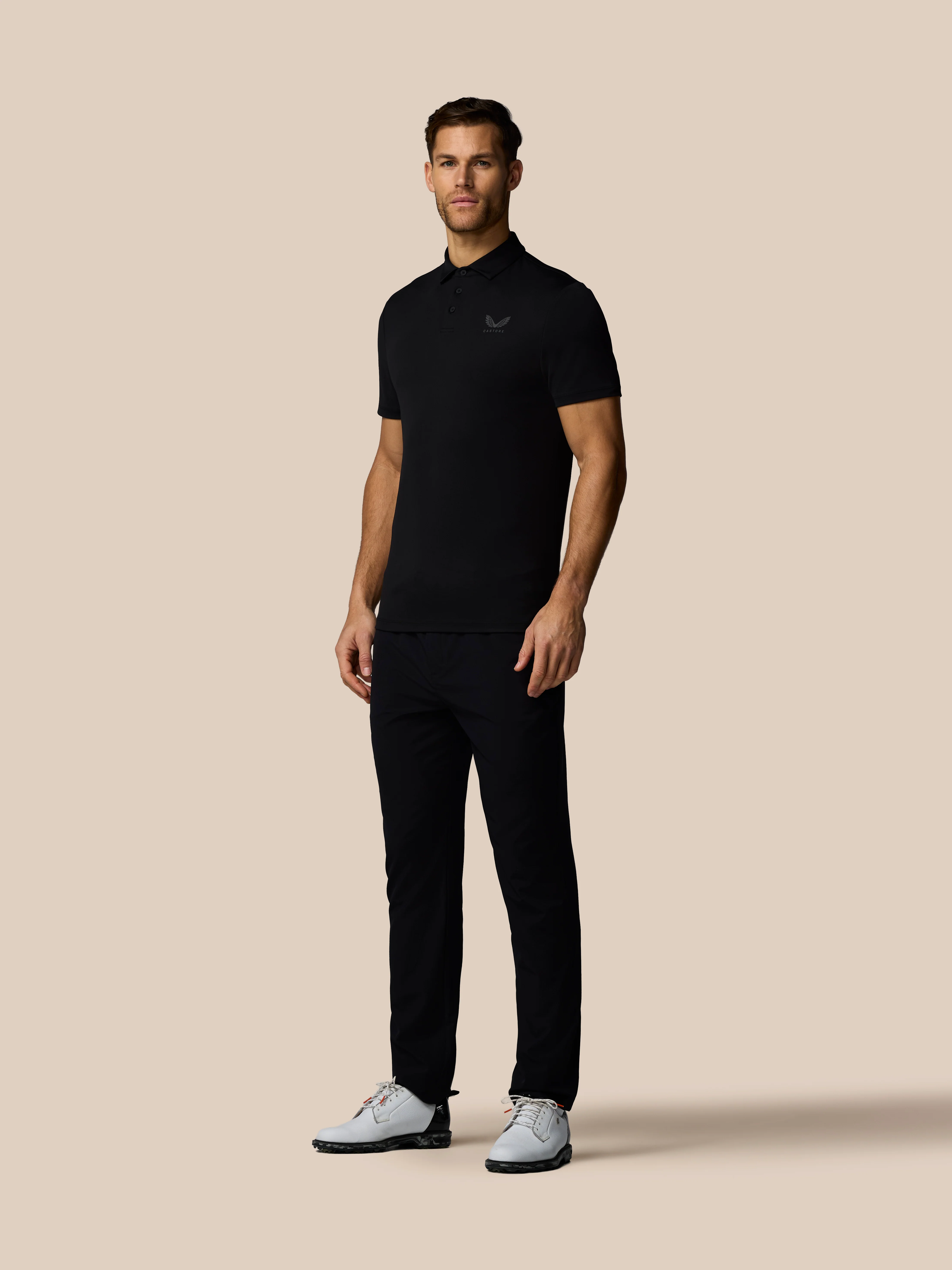 Men’s Golf Essential Short Sleeve Polo Top - Black - Image 3