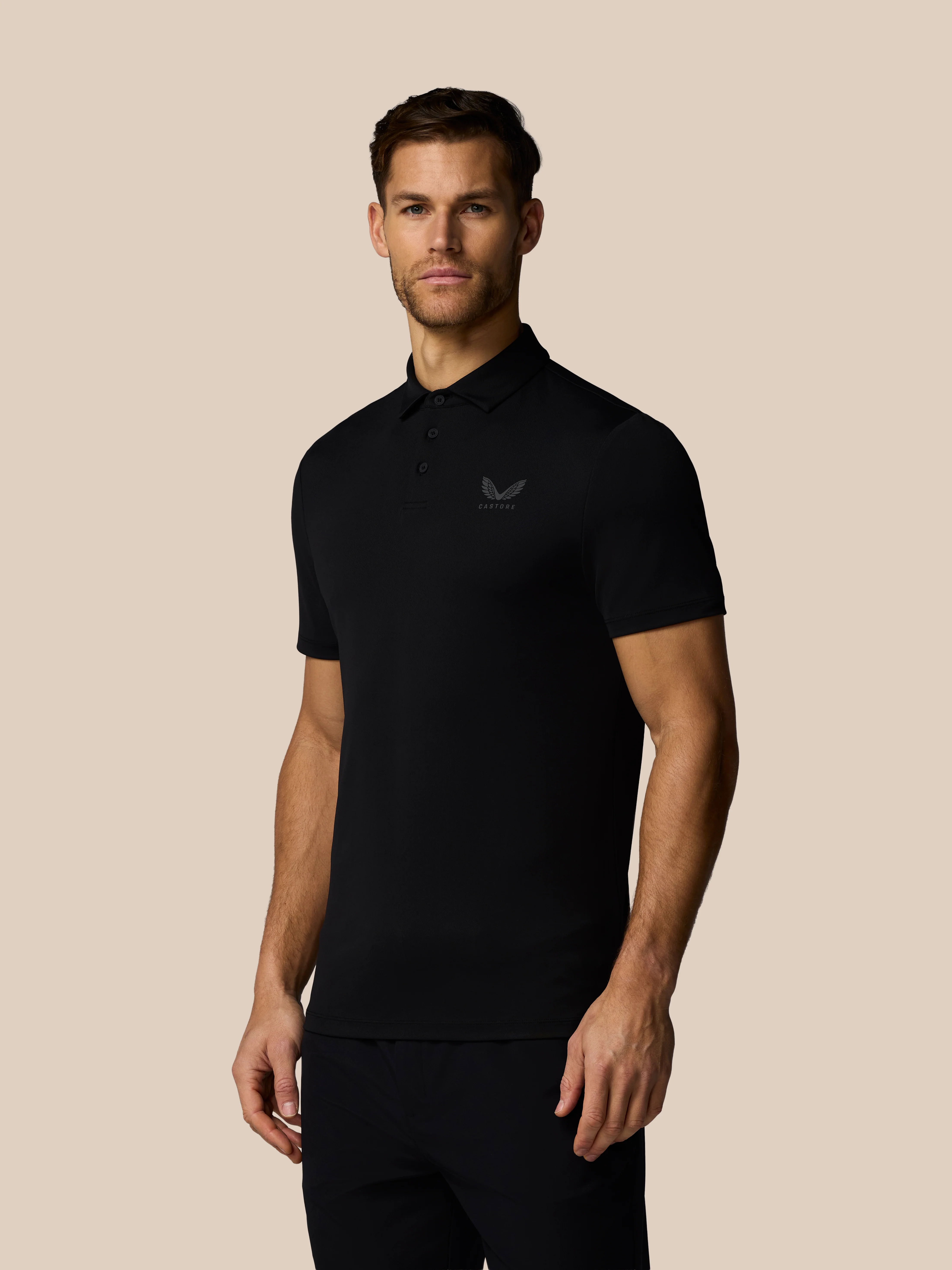 Men’s Golf Essential Short Sleeve Polo Top - Black - Image 4