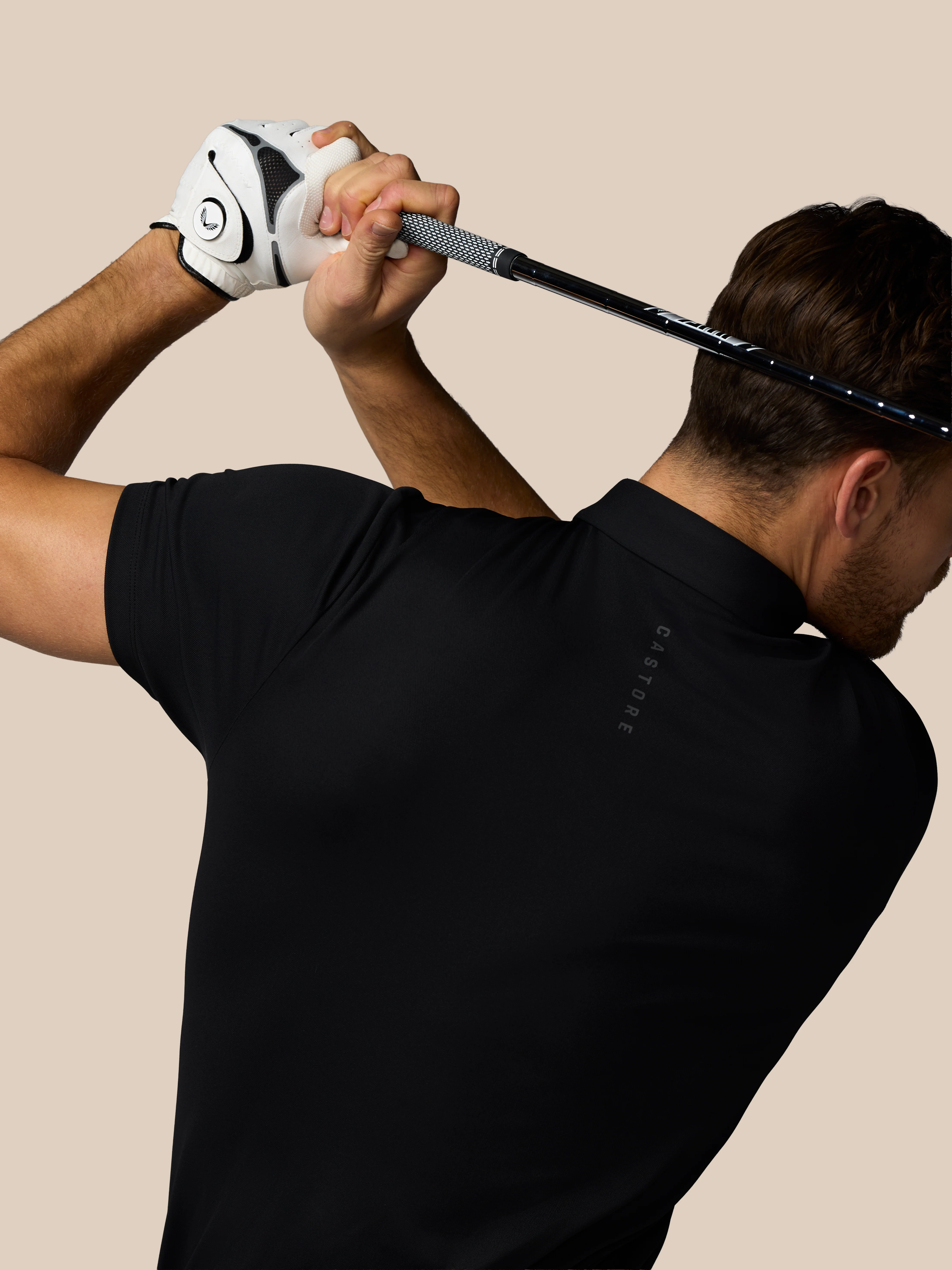 Men’s Golf Essential Short Sleeve Polo Top - Black - Image 5
