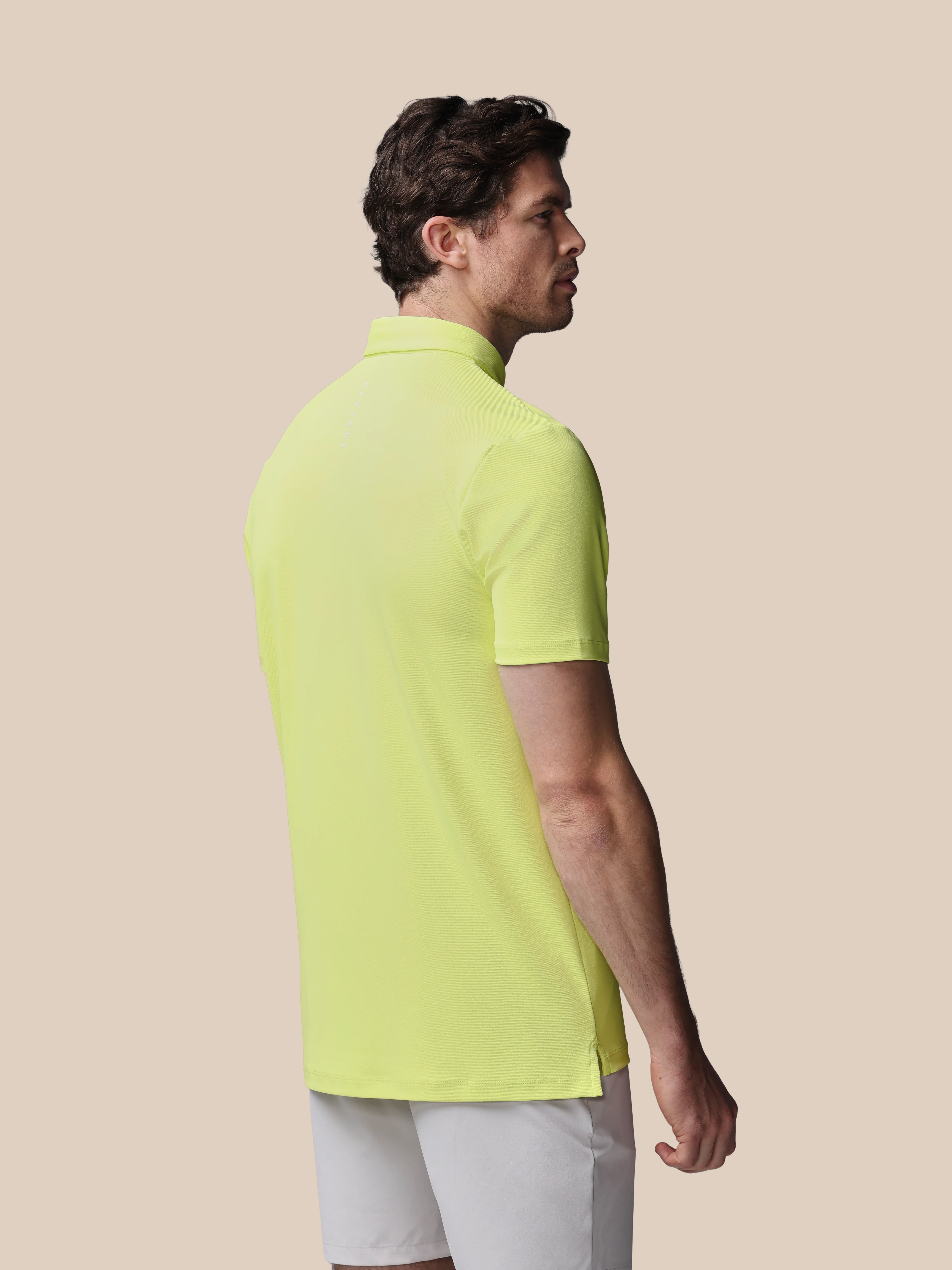 Men’s Golf Essential Short Sleeve Polo Top - Lime - Image 2