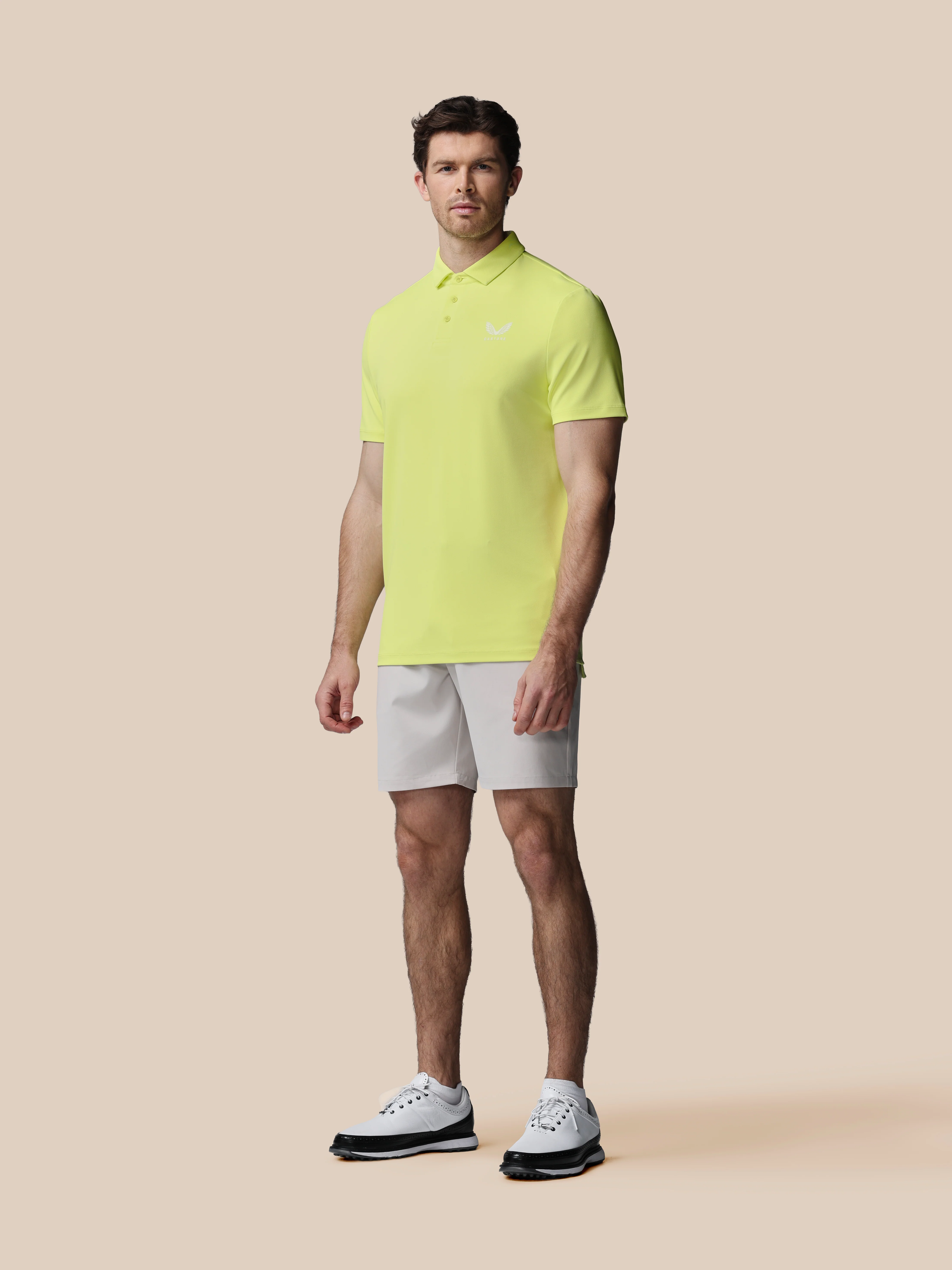 Men’s Golf Essential Short Sleeve Polo Top - Lime - Image 3