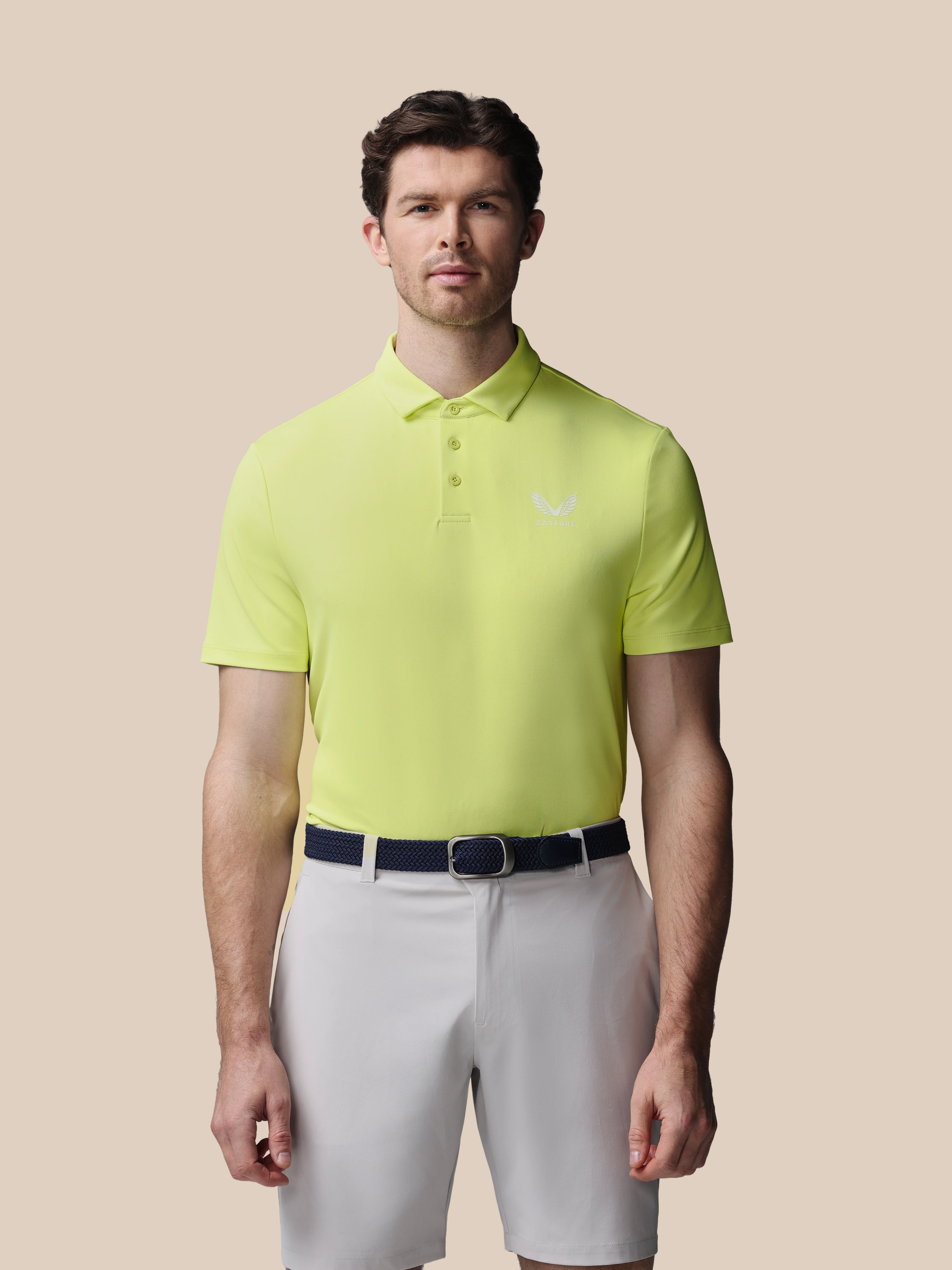 Men’s Golf Essential Short Sleeve Polo Top - Lime - Image 4