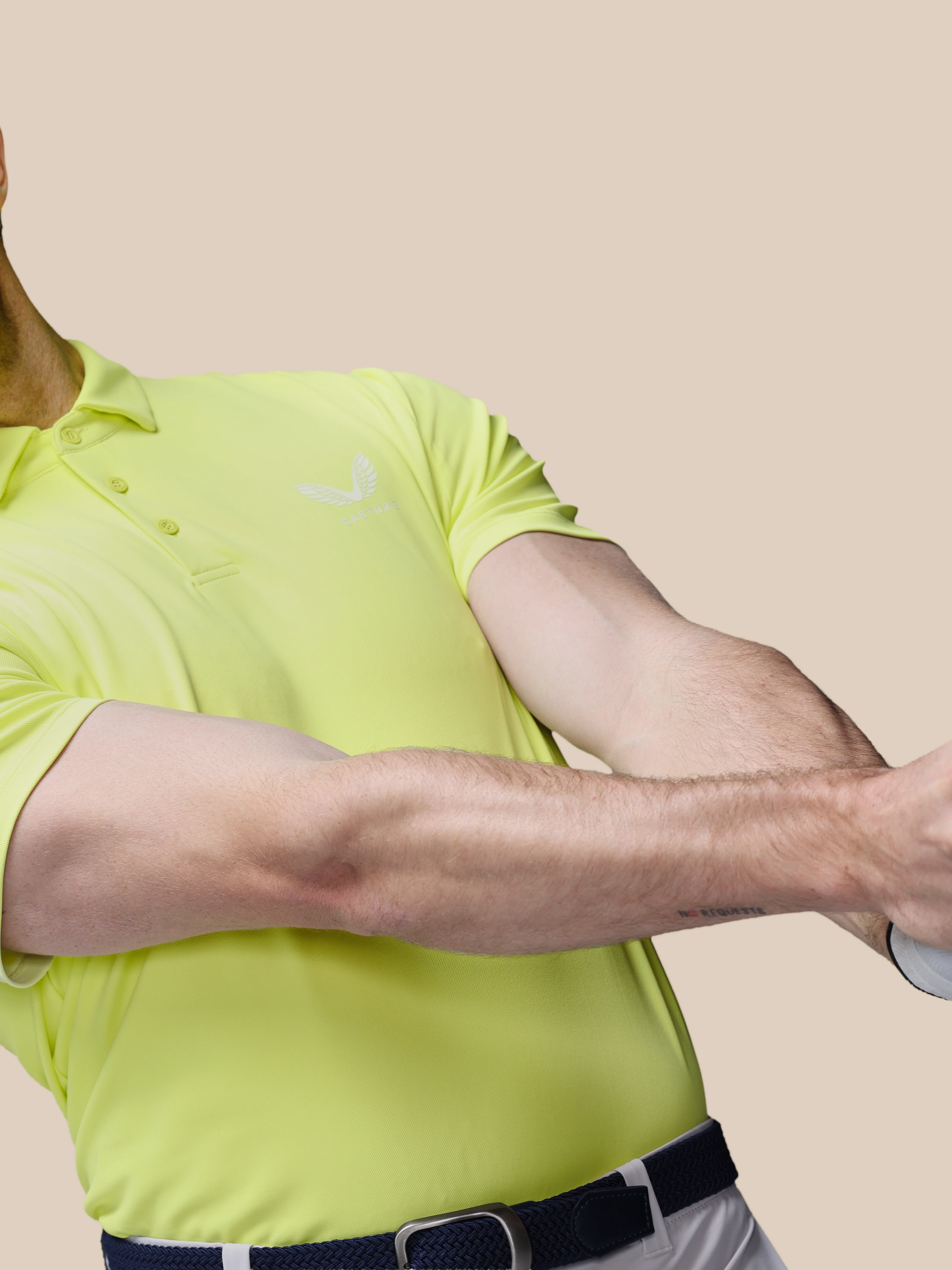 Men’s Golf Essential Short Sleeve Polo Top - Lime - Image 7