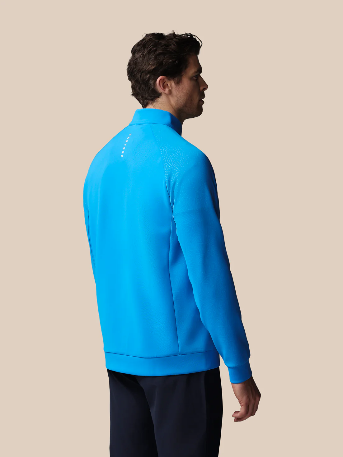 Men’s Golf Flex Debossed Quarter Zip Long Sleeve Top - Blue - Image 2