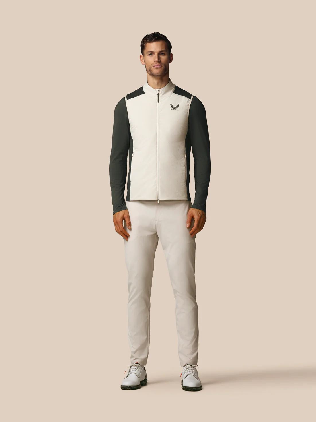 Men’s Golf LVS Hybrid Gilet - Cream - Image 3