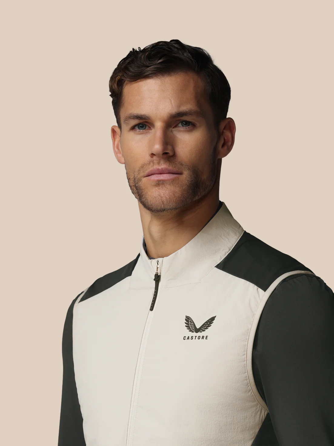 Men’s Golf LVS Hybrid Gilet - Cream - Image 4