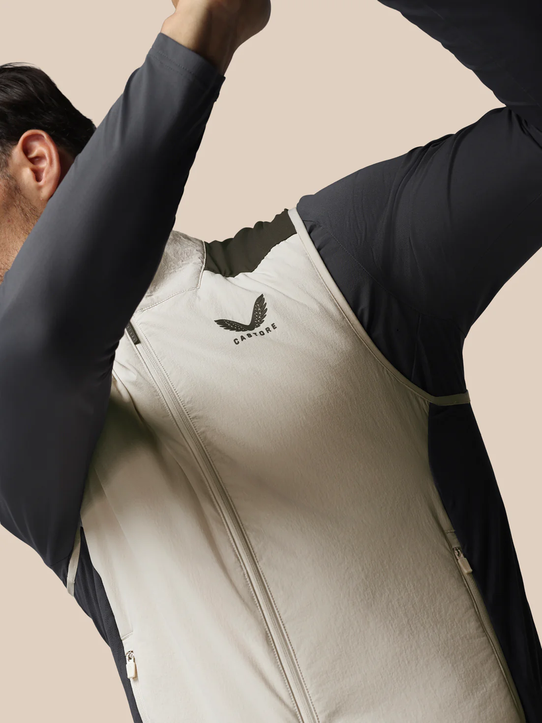 Men’s Golf LVS Hybrid Gilet - Cream - Image 9