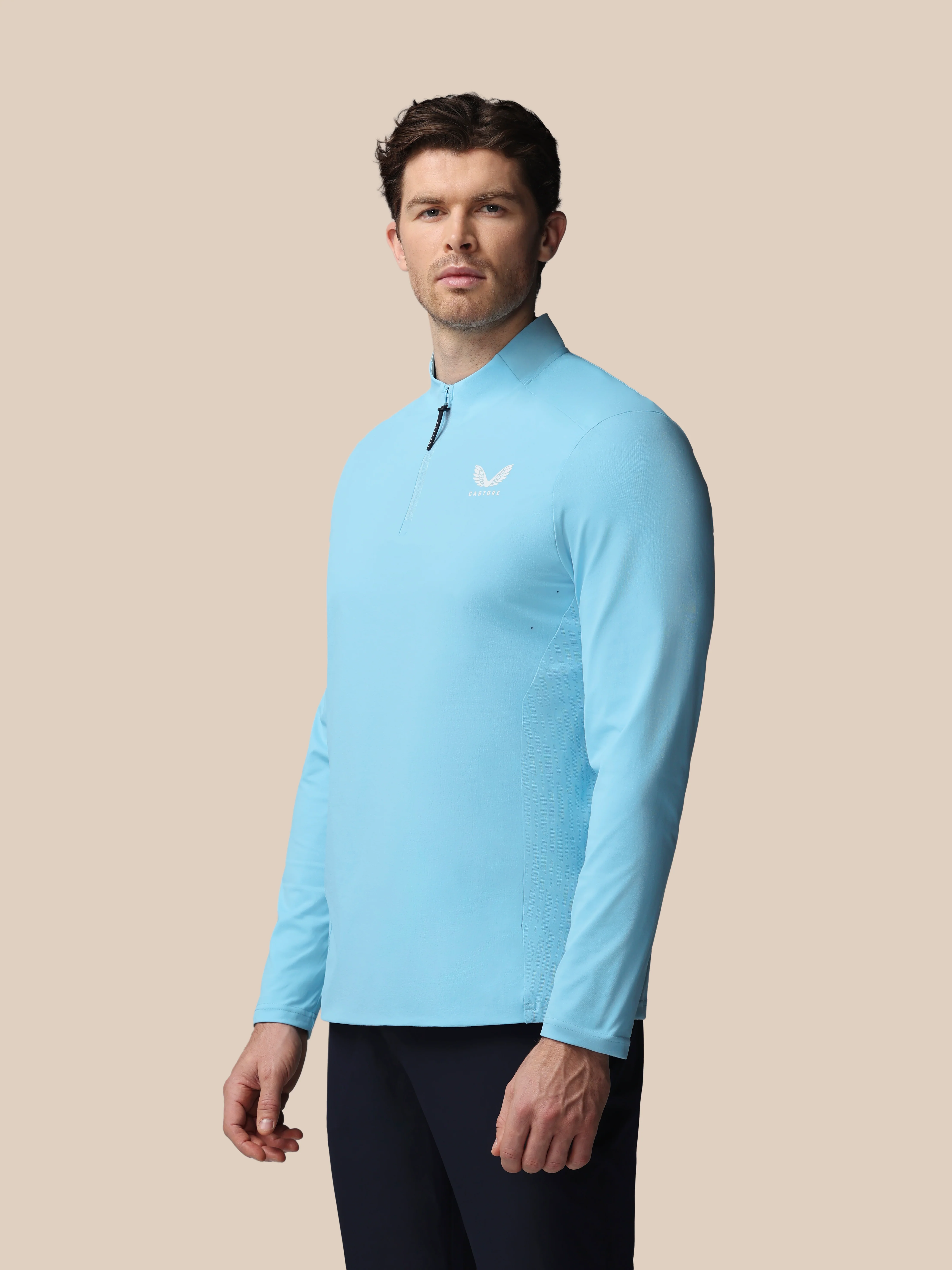 Men’s Golf LVS Quarter Zip Long Sleeve Top - Blue - Image 4