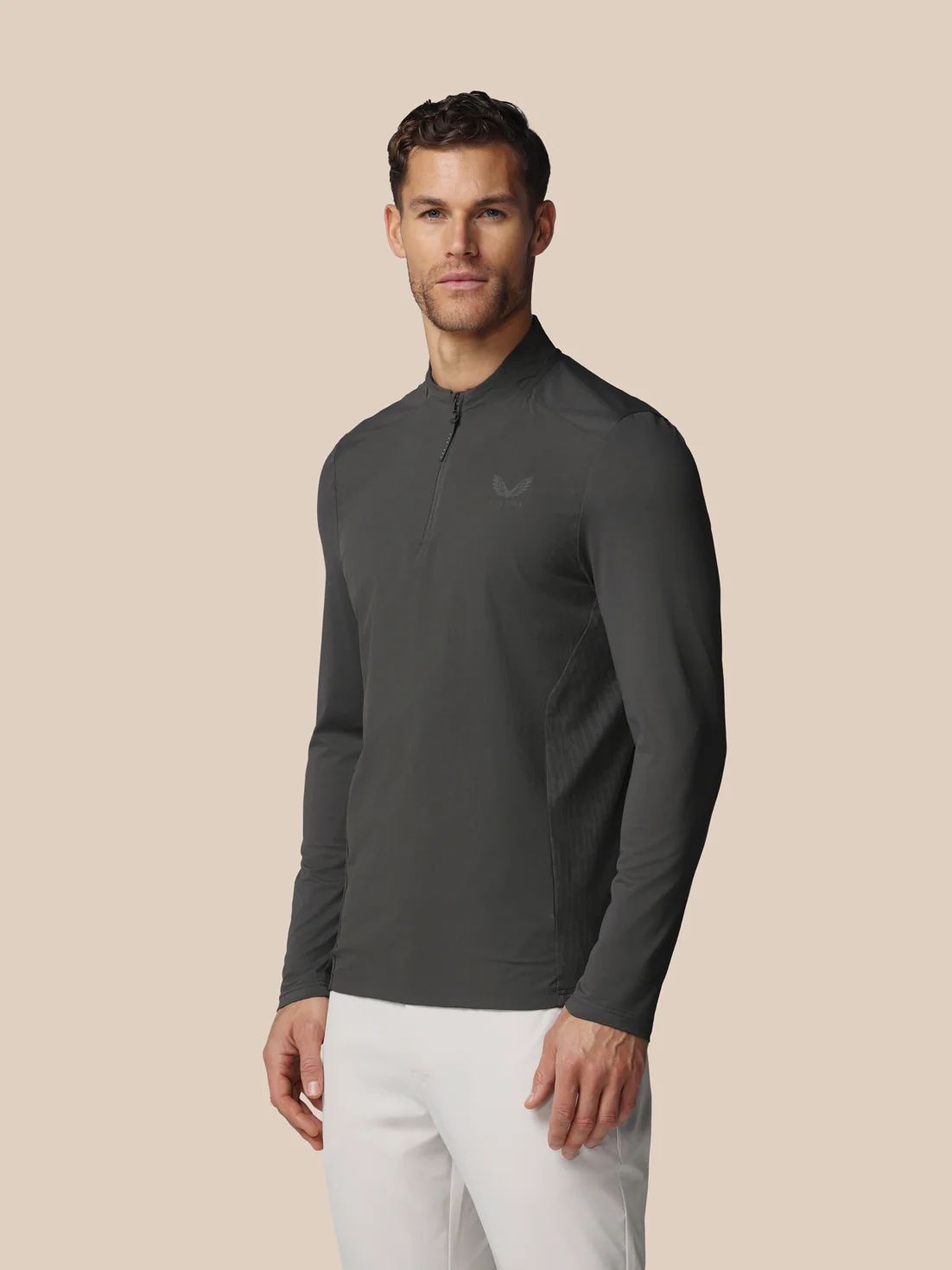 Men’s Golf LVS Quarter Zip Long Sleeve Top - Gunmetal - Image 5