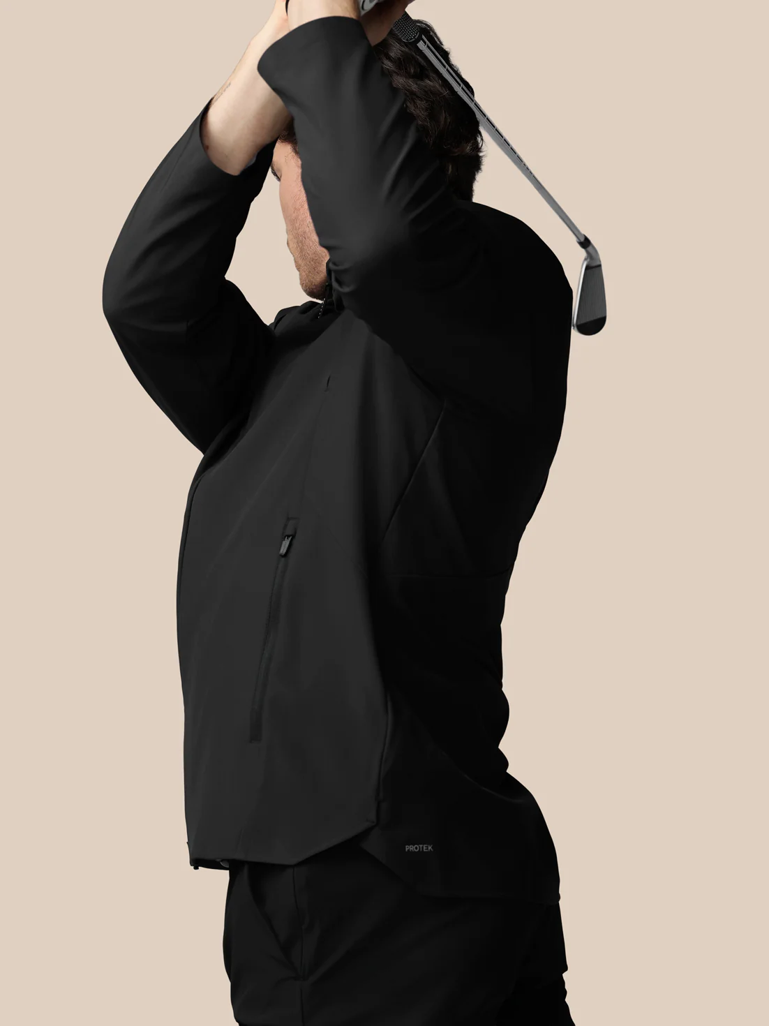 Men’s Golf LVS Woven Jacket - Black - Image 7