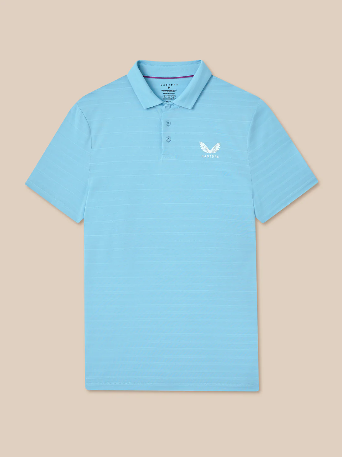 Men’s Golf Pique Stripe Short Sleeve Polo Top - Blue - Image 9
