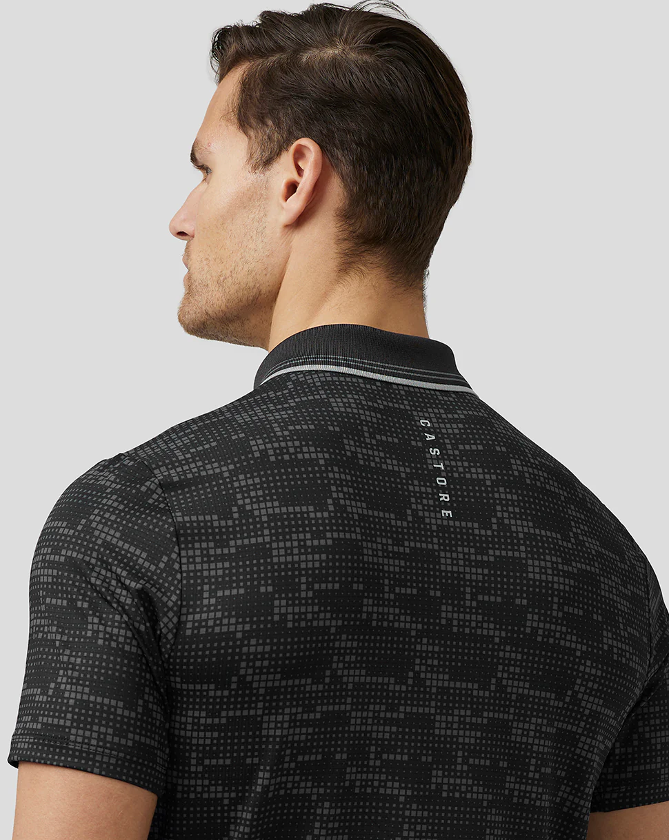 Men’S Golf Printed Tech Polo - Black - Image 6