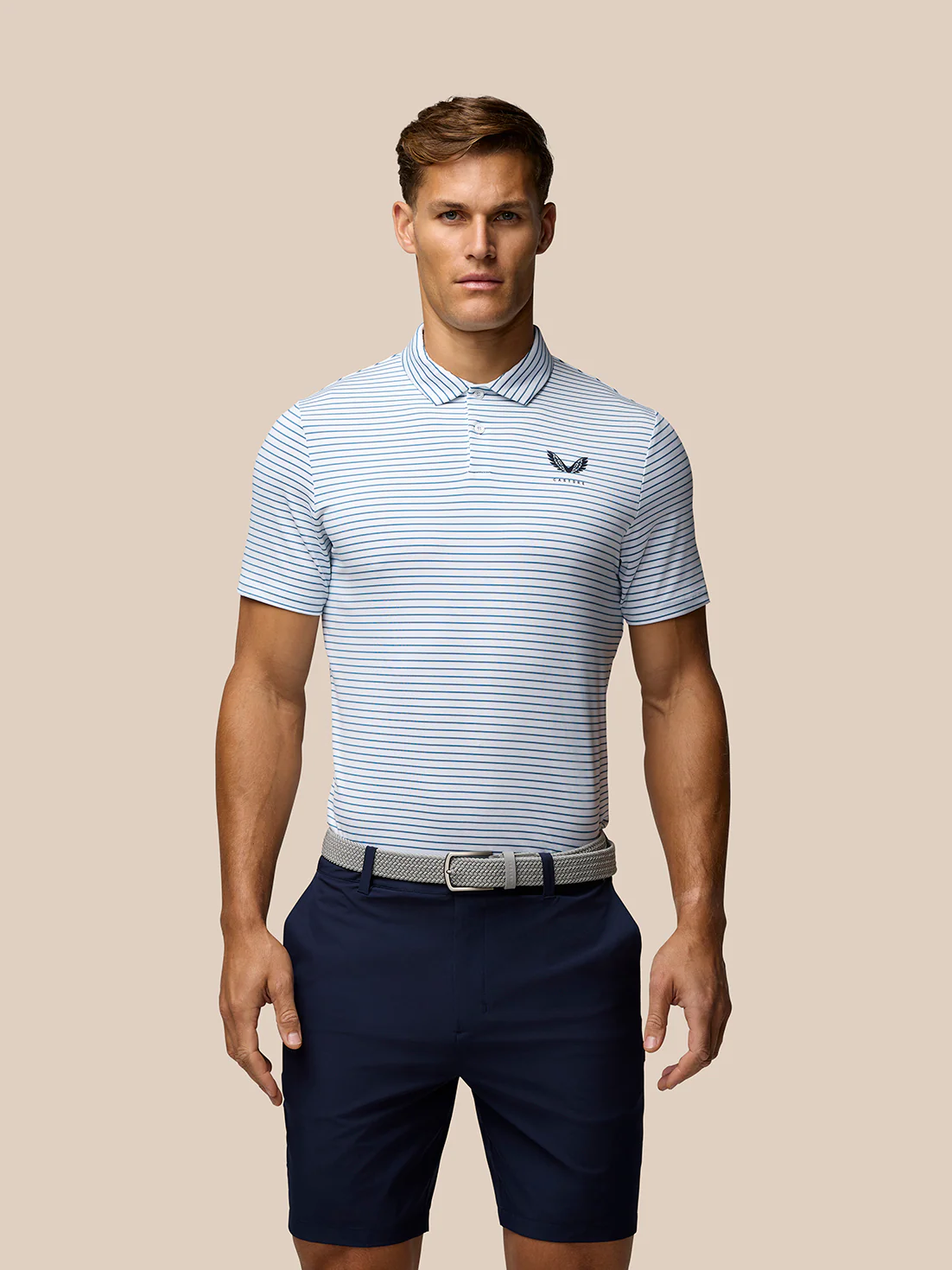 Club Golf Stripe Polo - White - Image 3