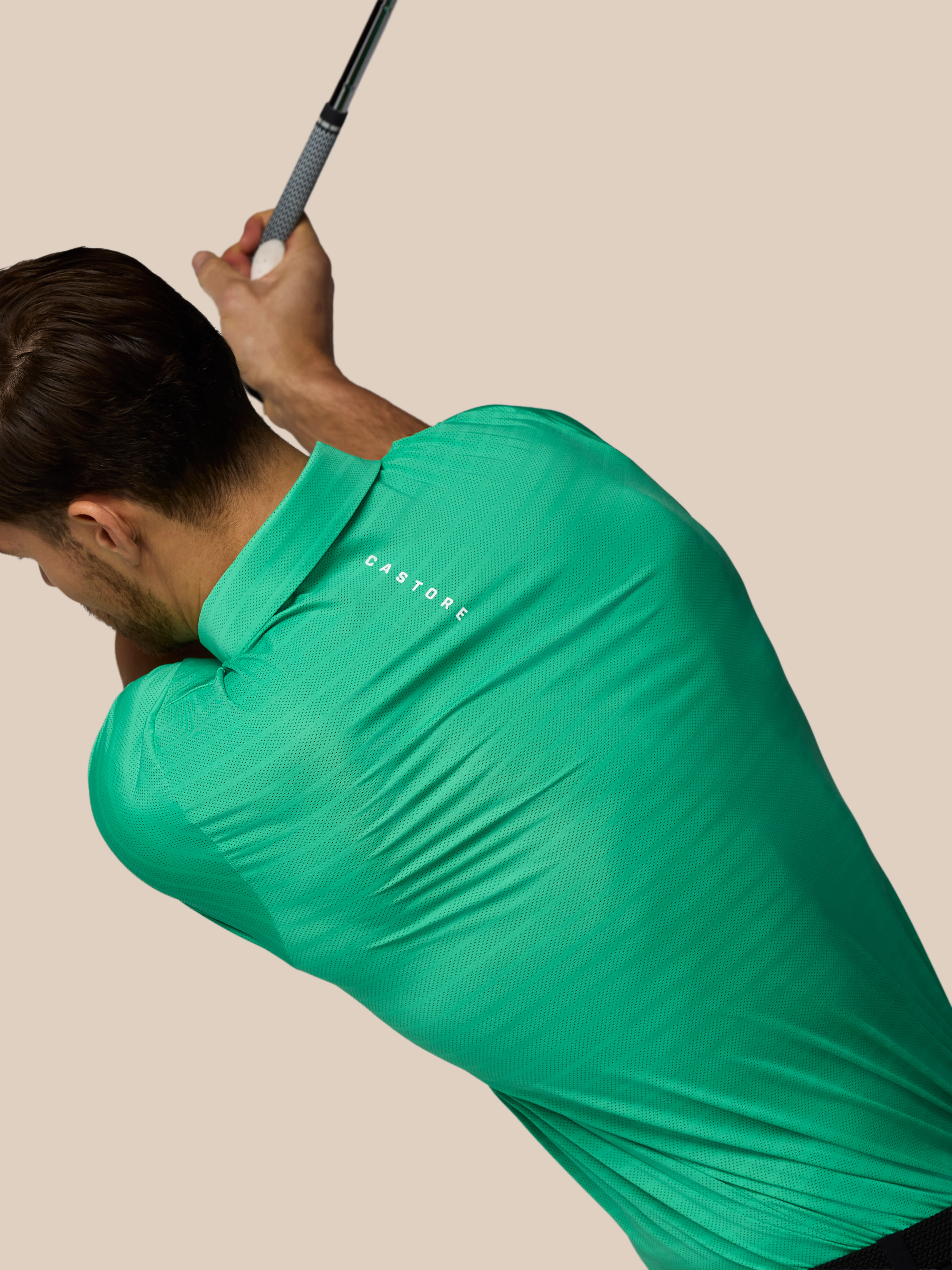 Men’s Golf Striped Short Sleeve Polo Top - Jade Green - Image 6