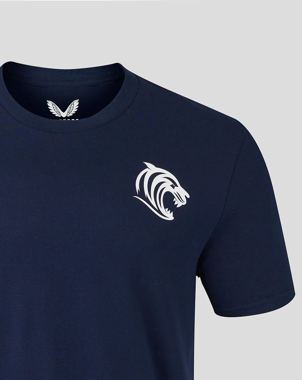 Leicester Tigers Men's 25/26 Travel Cotton T-Shirt - Image 2
