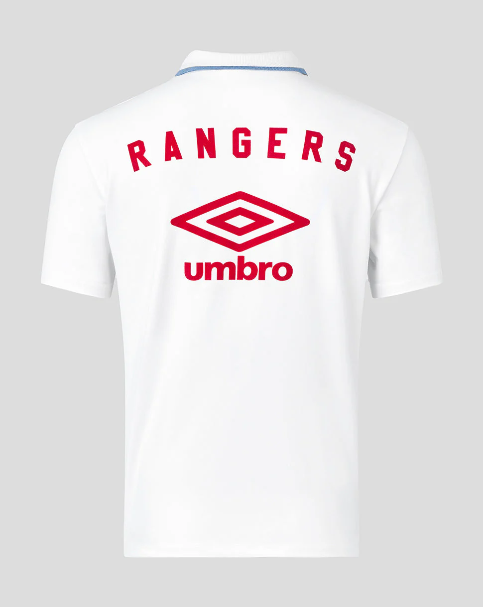 Rangers Men's 25/26 Travel Short Sleeve Polo - White - Image 2