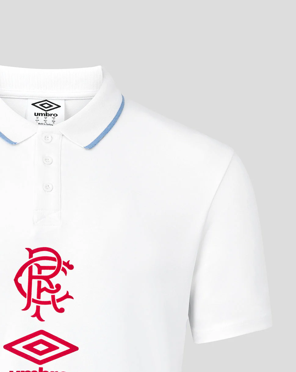 Rangers Men's 25/26 Travel Short Sleeve Polo - White - Image 3