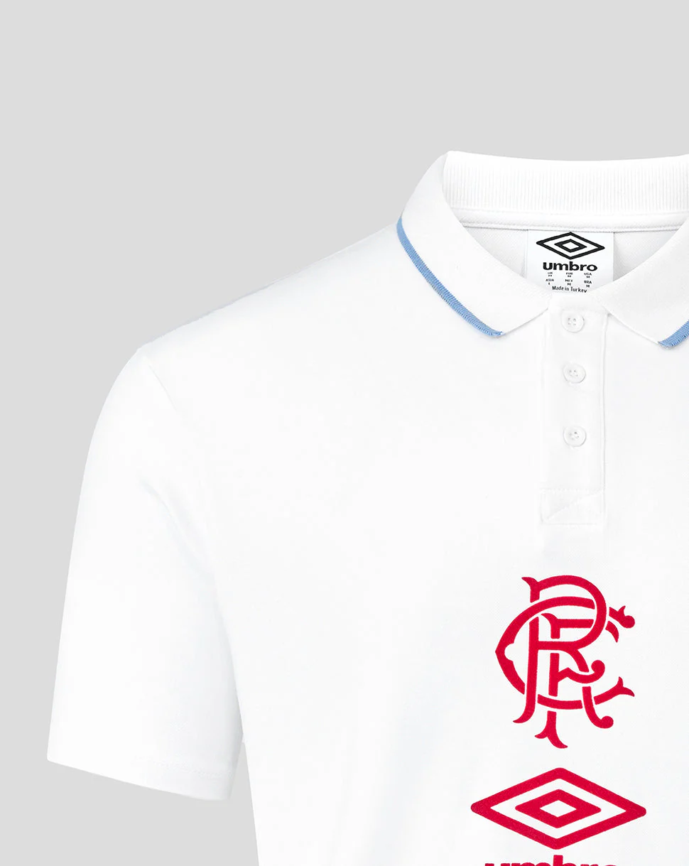 Rangers Men's 25/26 Travel Short Sleeve Polo - White - Image 4