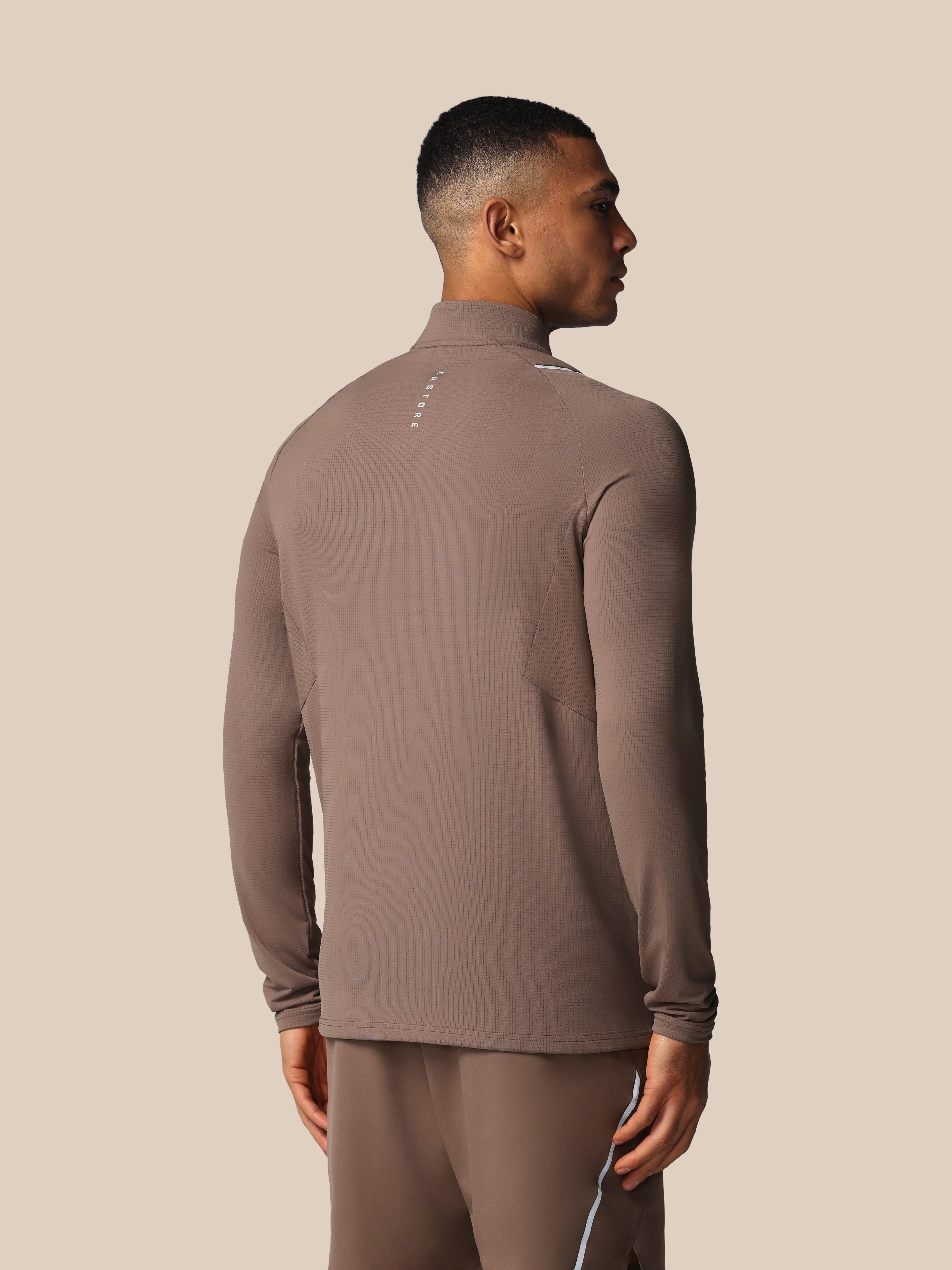 Men's Apex Training 1/4 Zip Top - Deep Taupe - Image 3